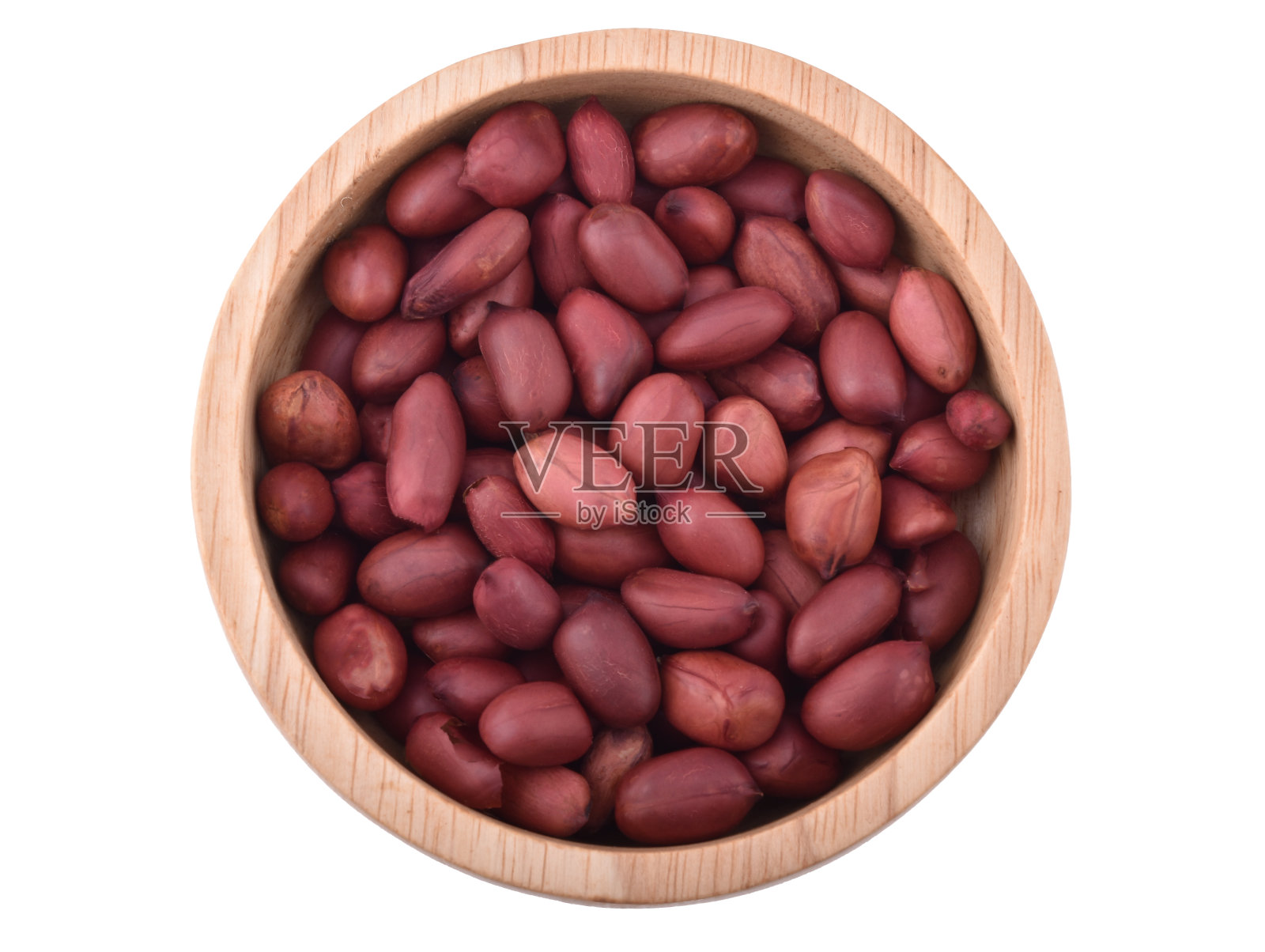 加工花生孤立在白色背景俯视图。照片摄影图片