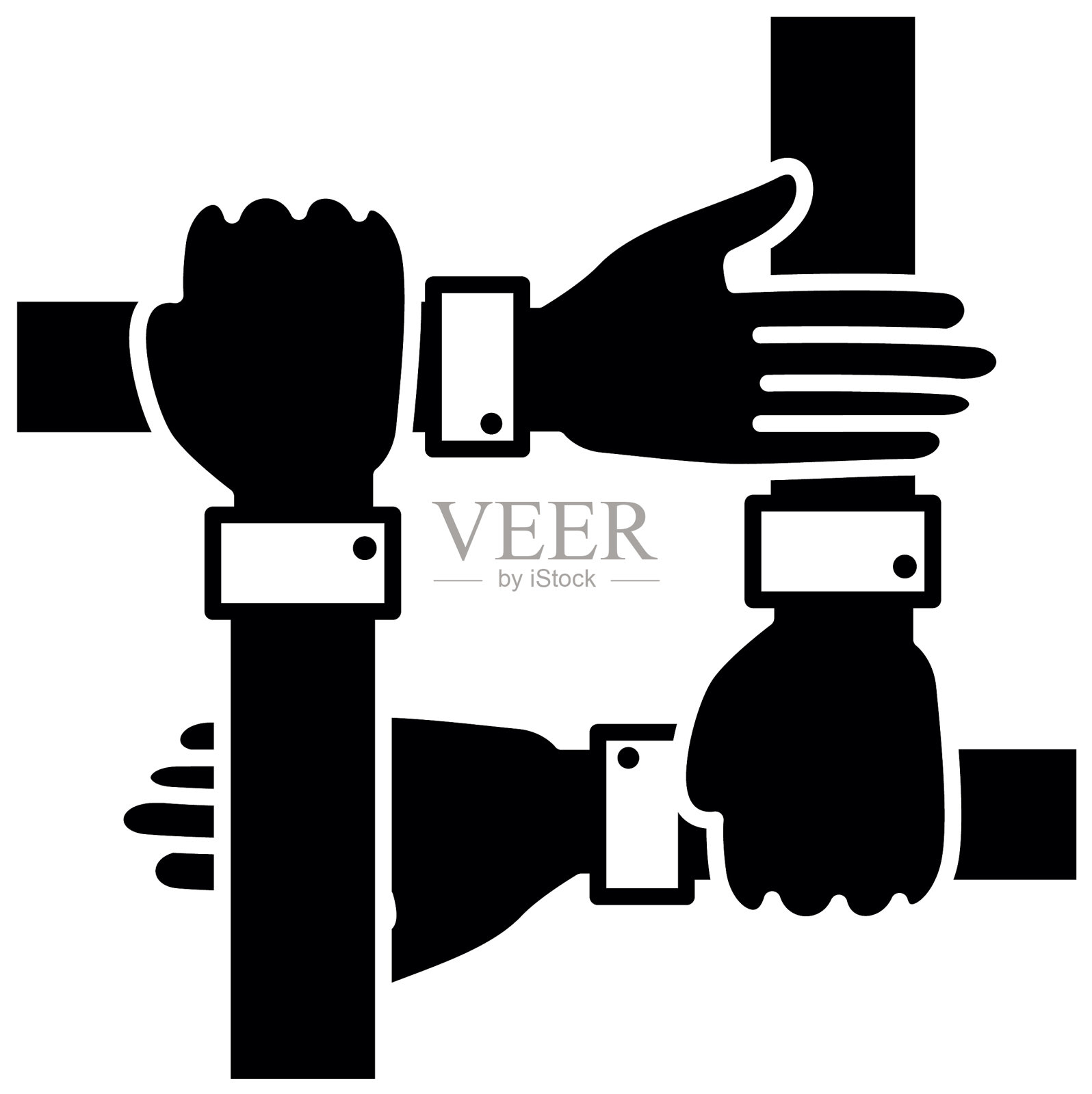 手团队精神的象征插画图片素材