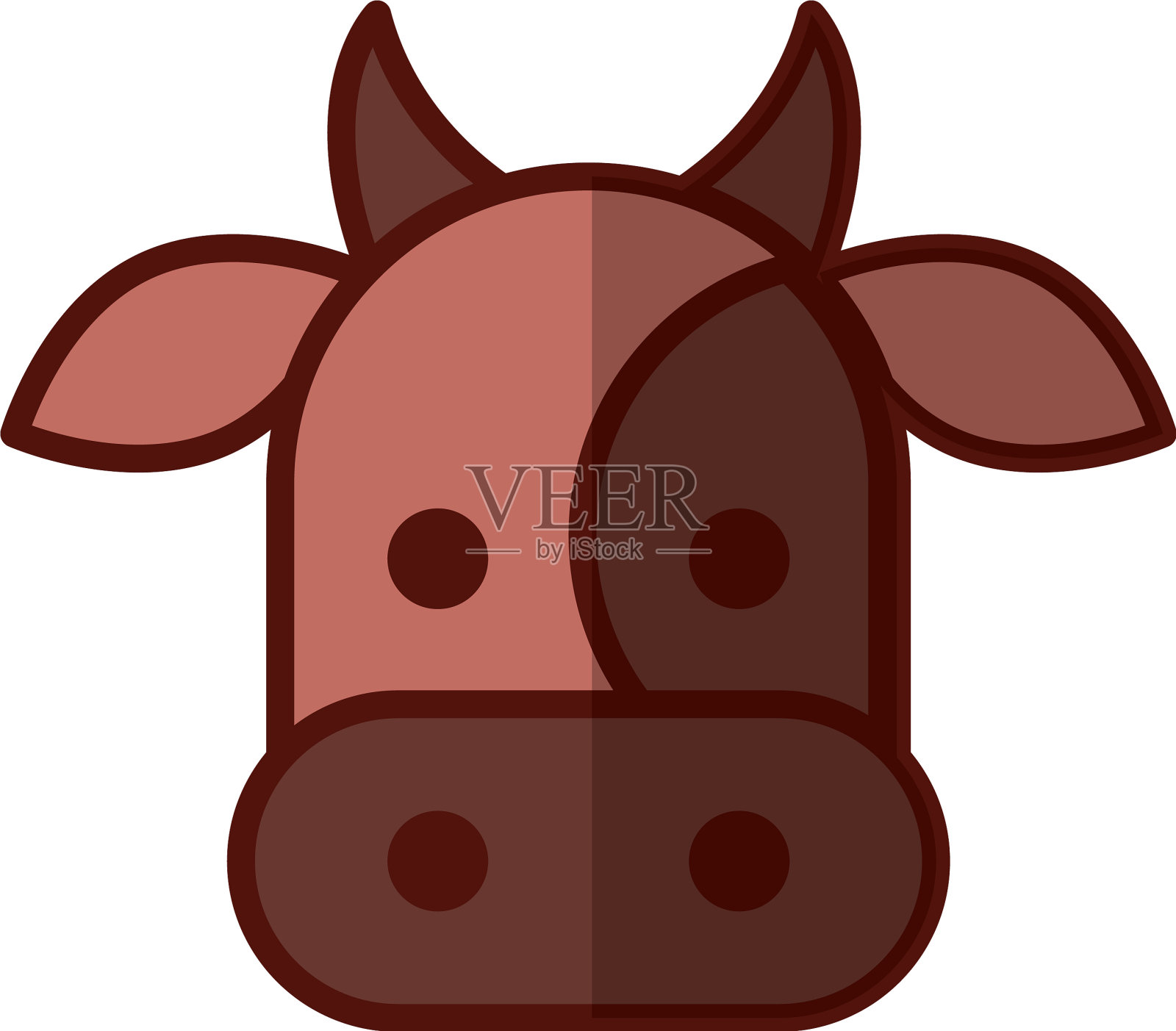 牛头孤立图标插画图片素材