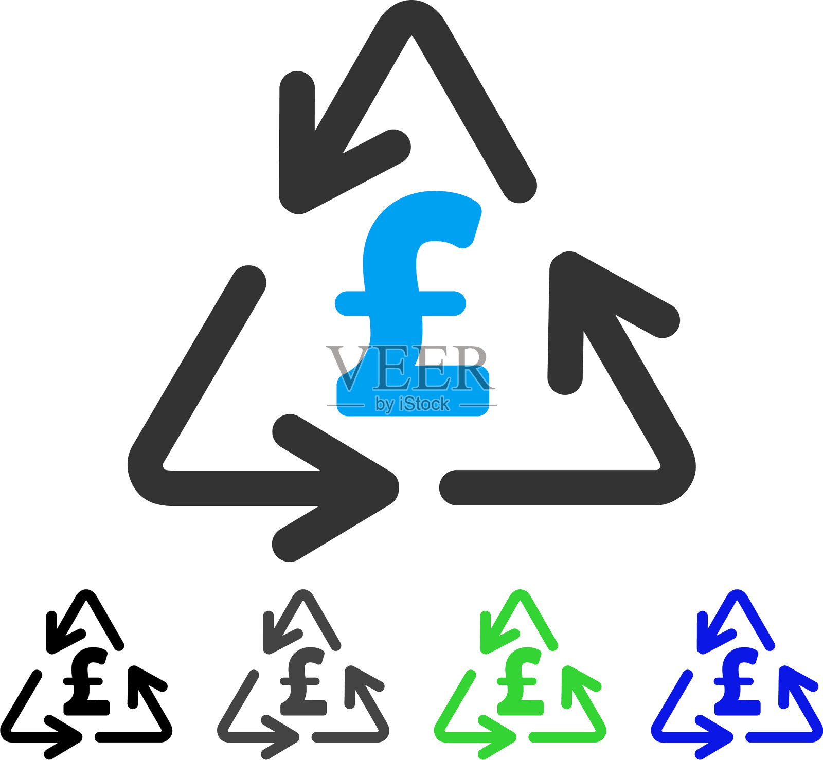 回收磅成本平图标插画图片素材