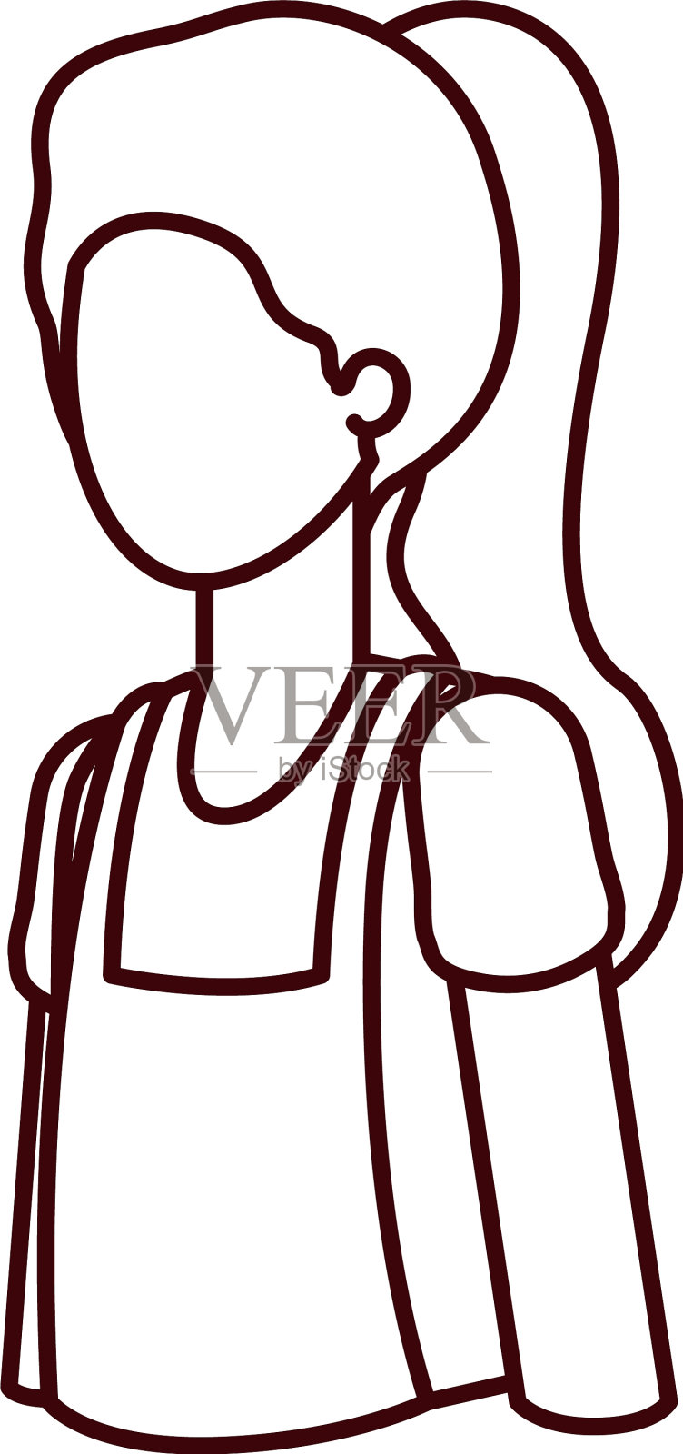 年轻女子头像插画图片素材