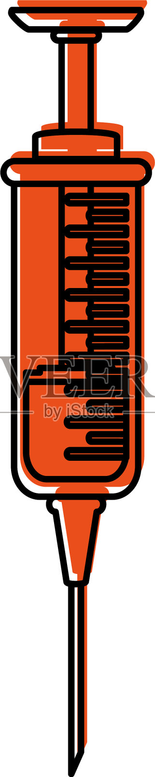 注射器与红色的液体医疗保健图标图像插画图片素材