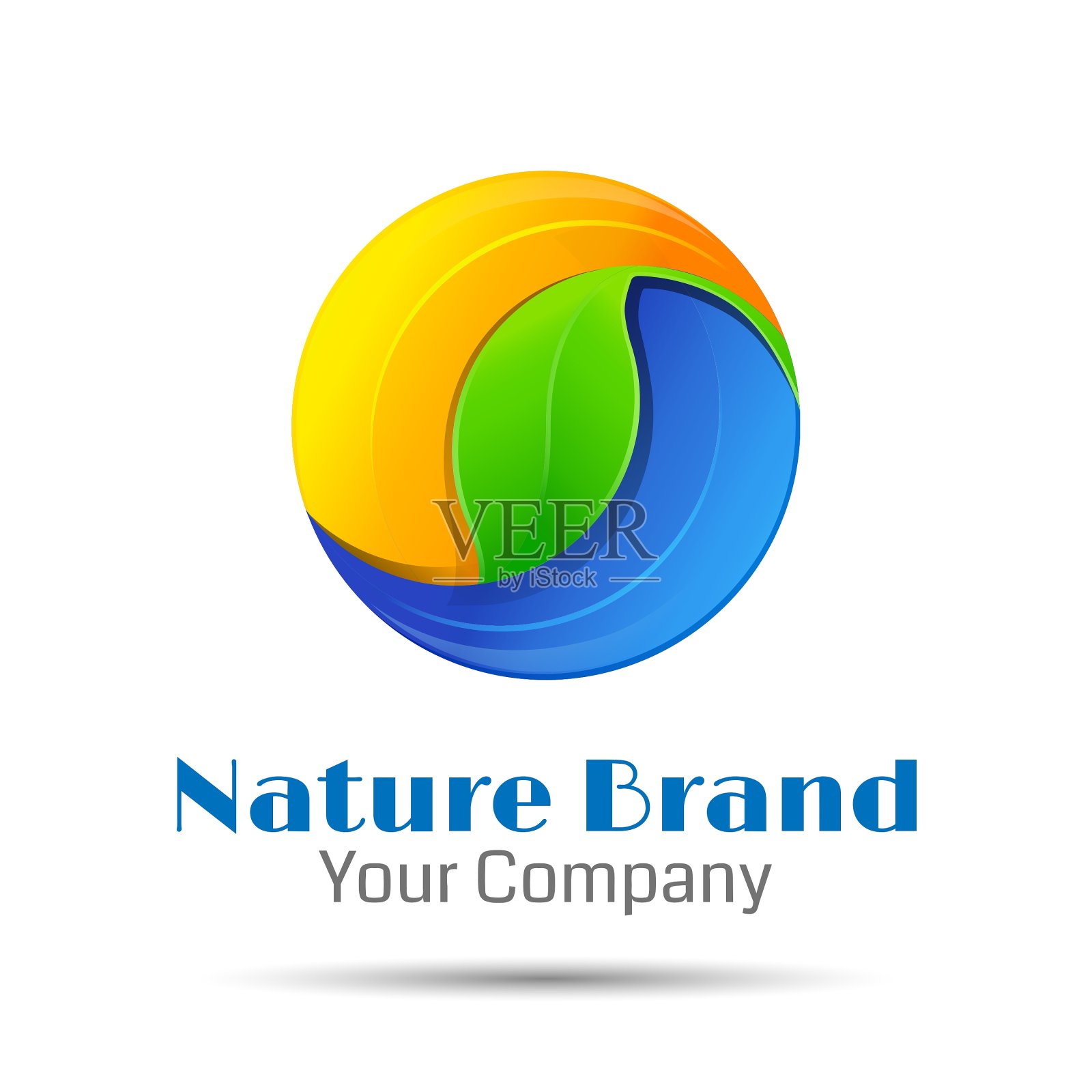 绿叶与水滴创意缤纷插画图片素材