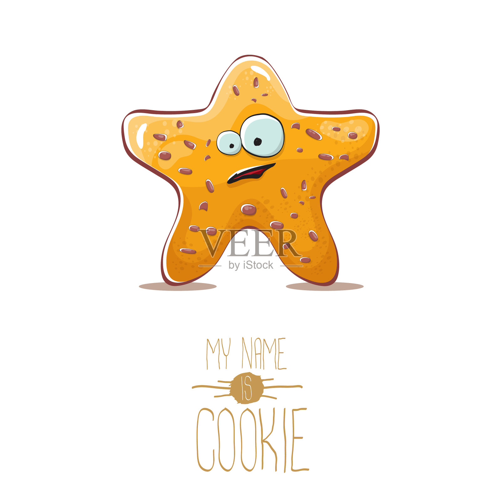 有趣的手绘星形饼干设计元素图片