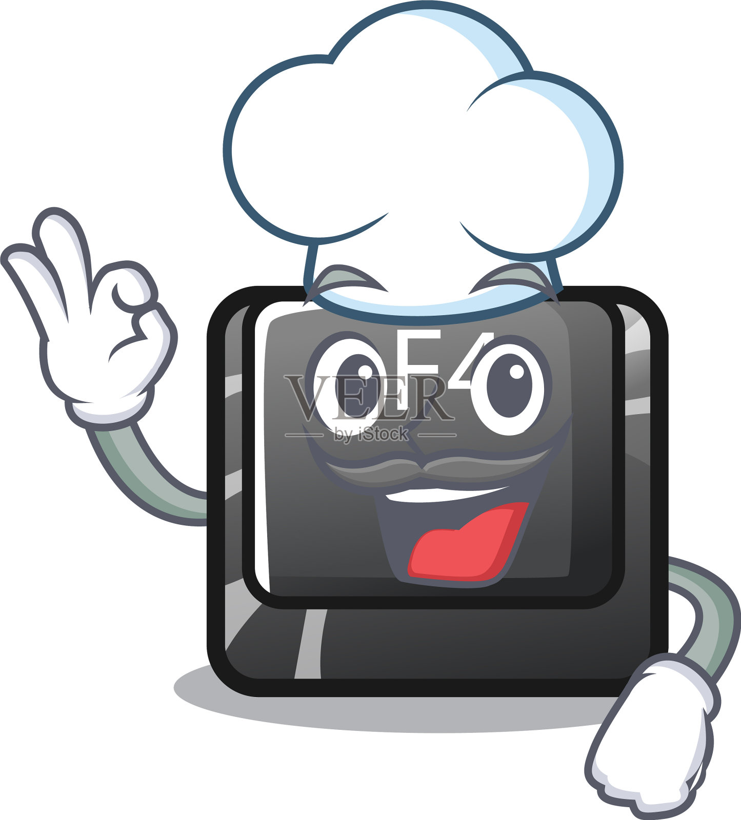 厨师按钮f4与人物隔离插画图片素材