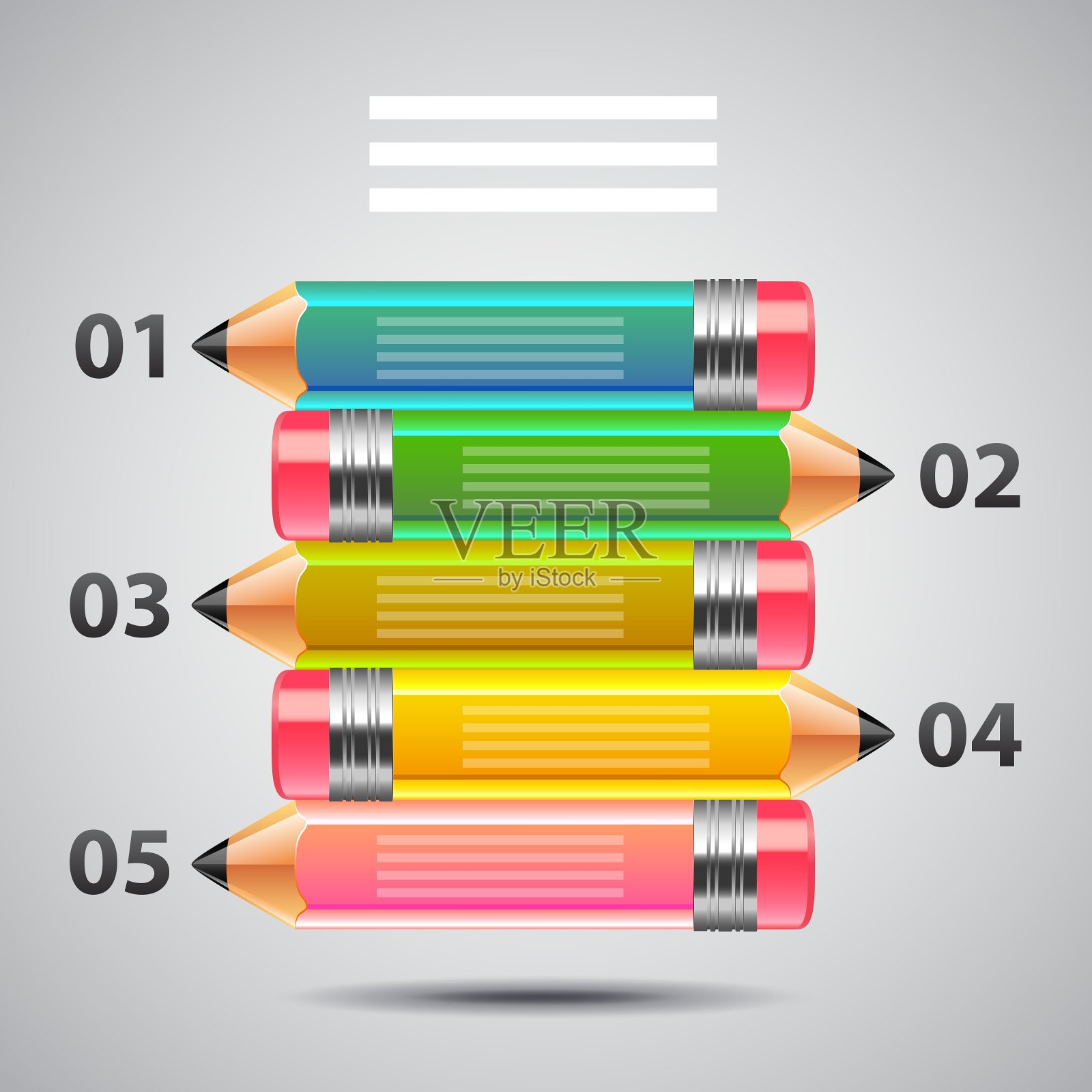 艺术信息图与彩色铅笔插画图片素材