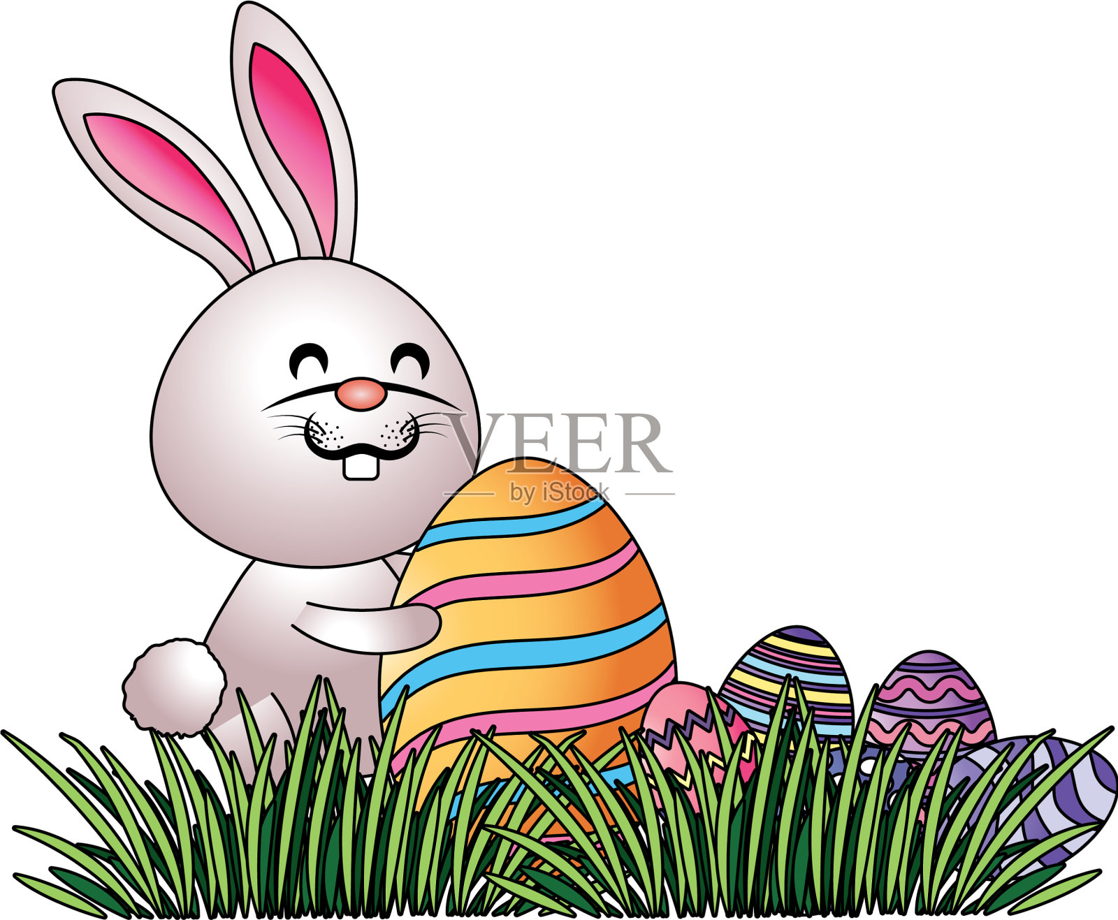 复活节彩蛋兔子设计元素图片