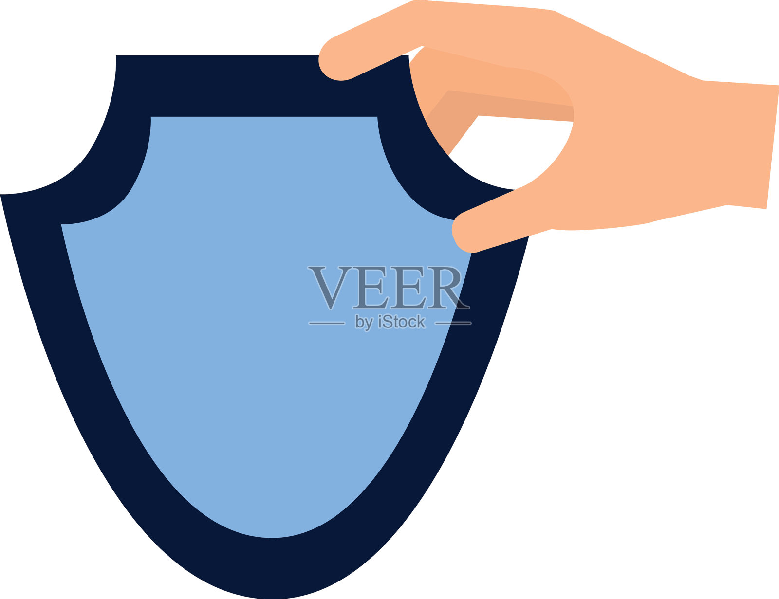 手持盾牌保护标志设计元素图片