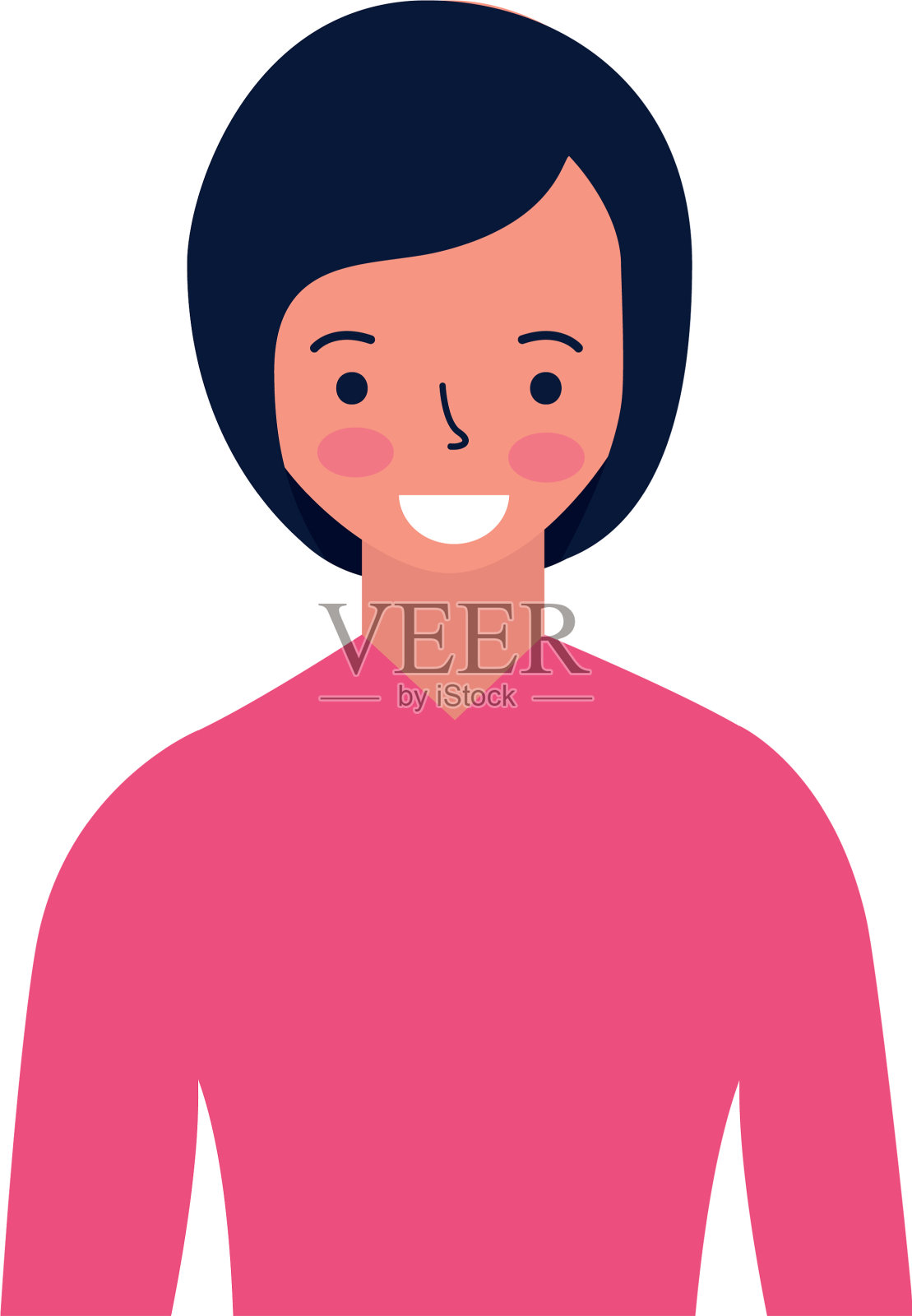 肖像女人的性格在白色的背景设计元素图片