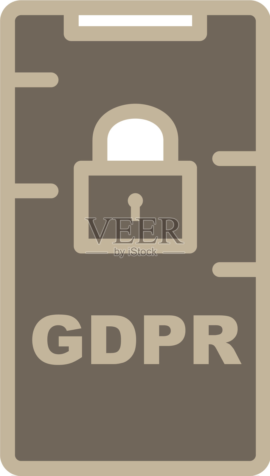 GDPR移动安全锁图标设计元素图片