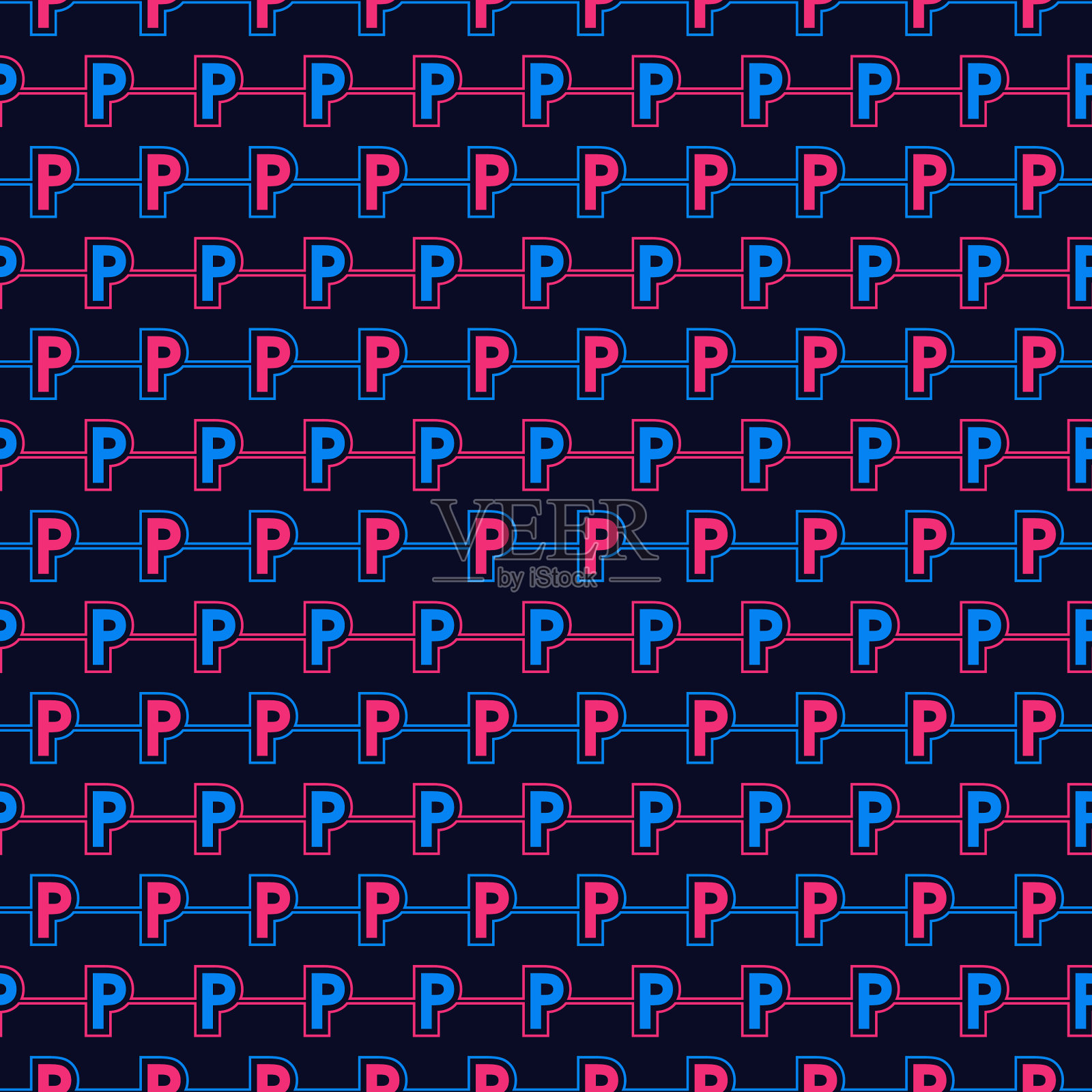 字母p的无缝模式插画图片素材