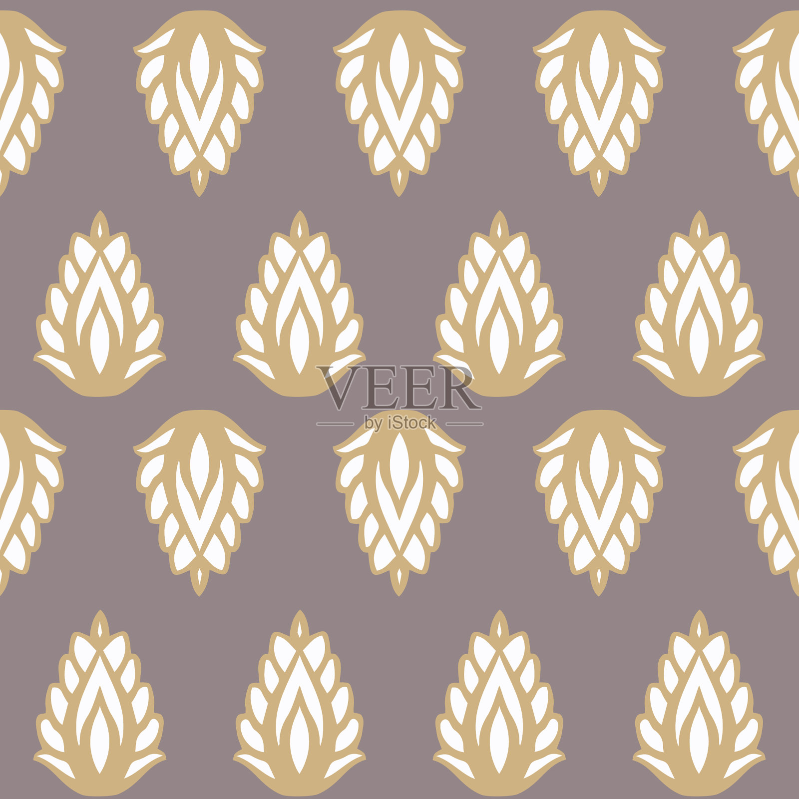 印度金花叶插画图片素材