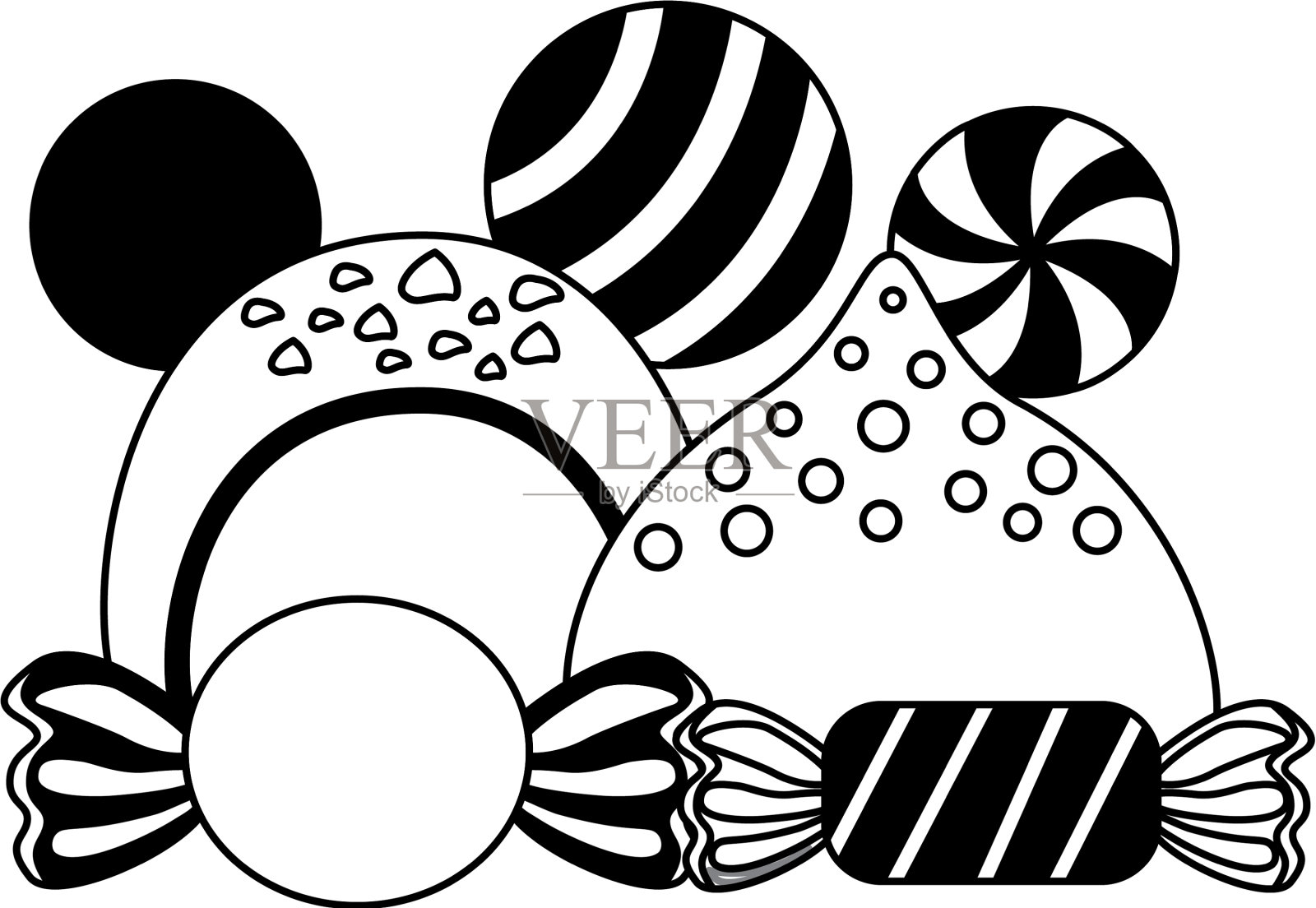 甜糖果孤立图标设计元素图片