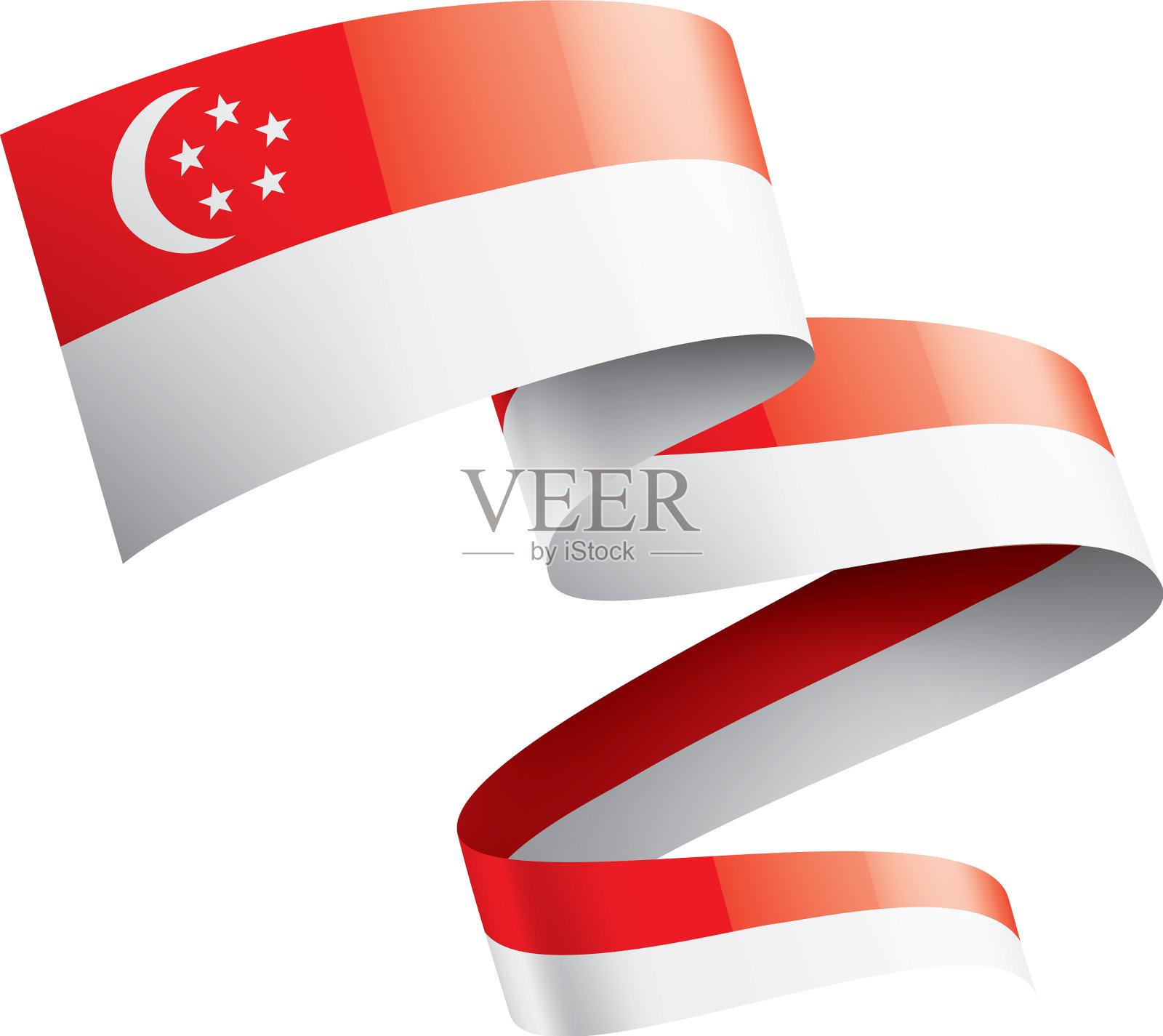 新加坡国旗上有白色设计元素图片