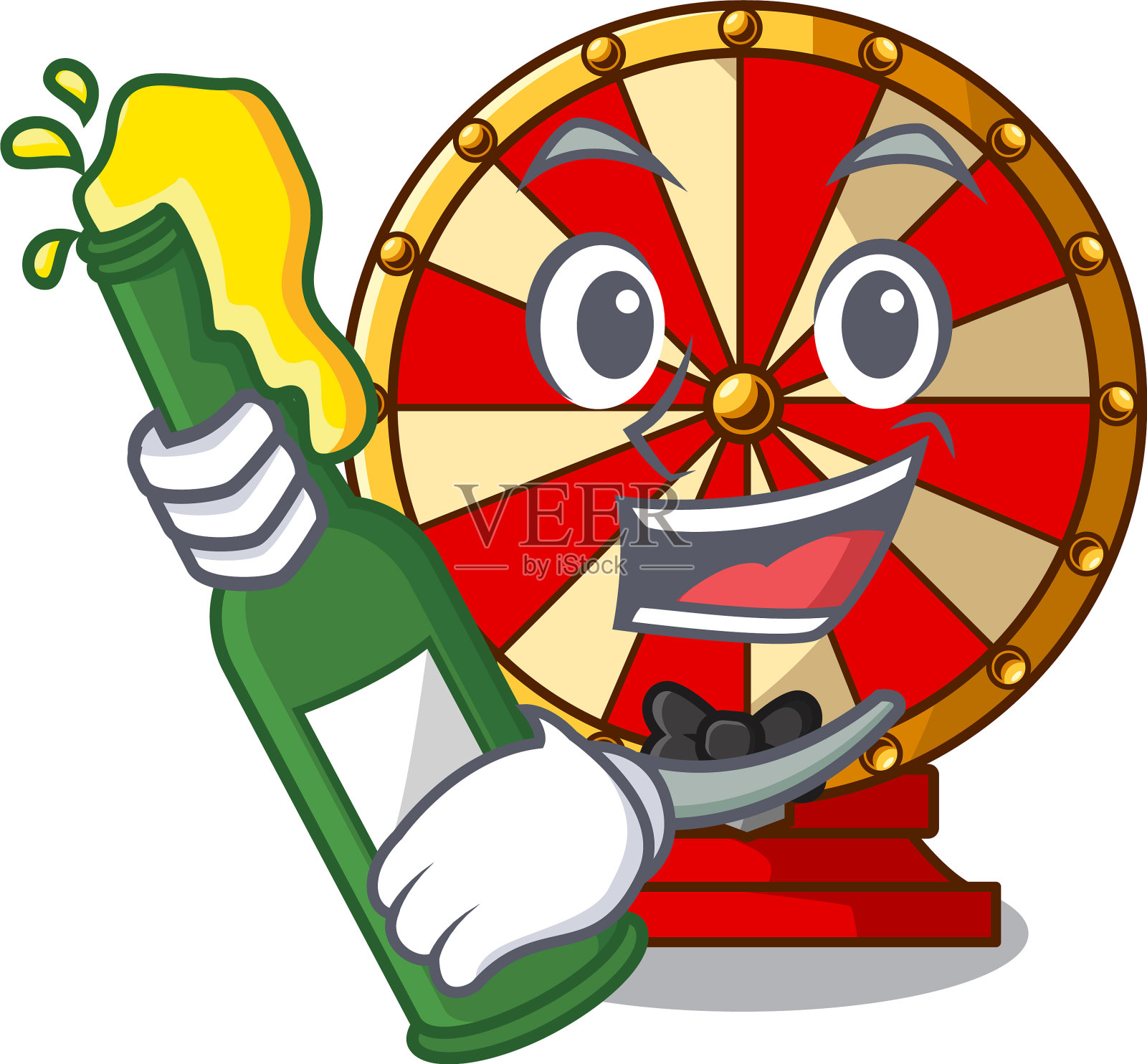 用啤酒纺车贴卡通墙设计元素图片