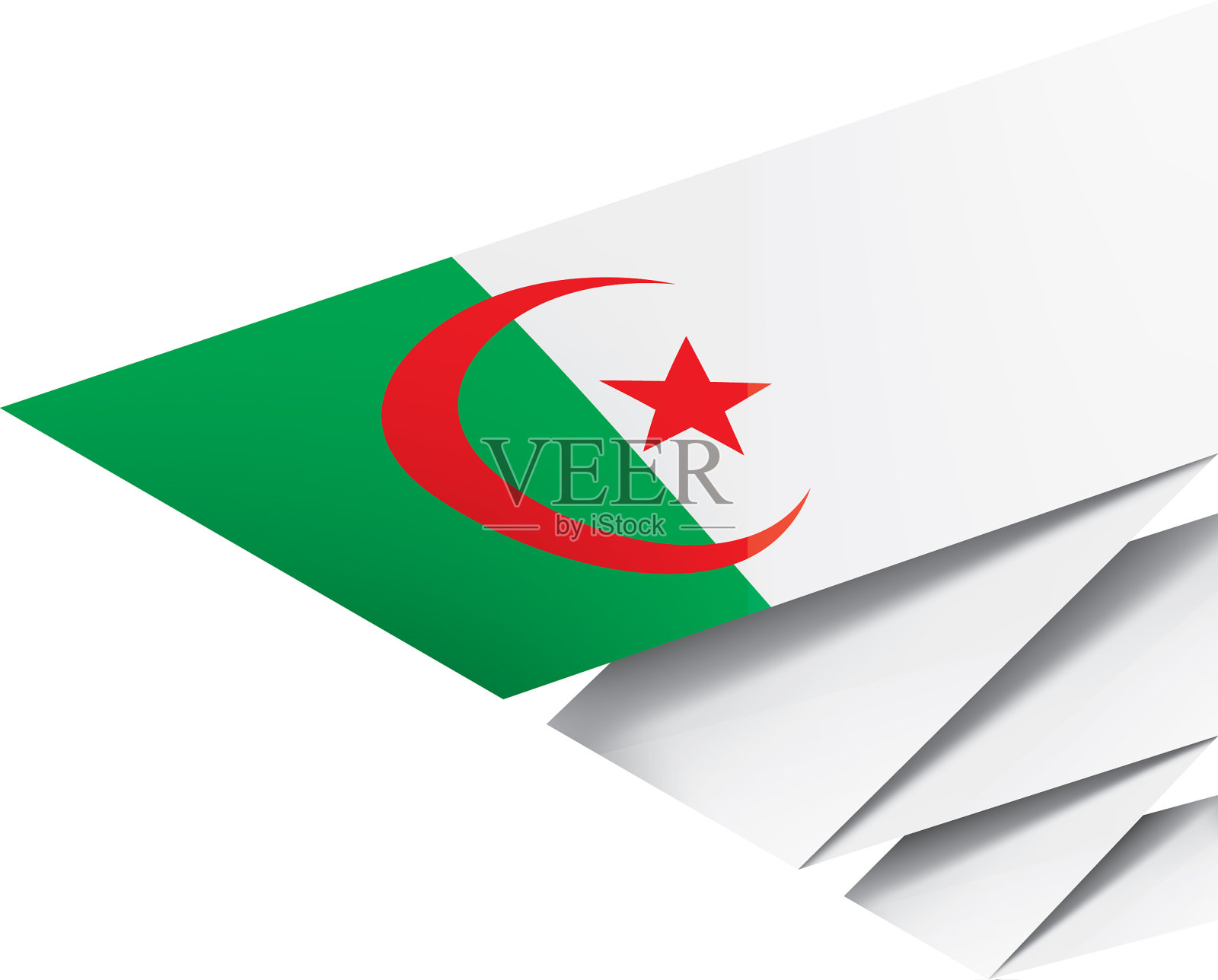 阿尔及利亚国旗上有白色设计元素图片