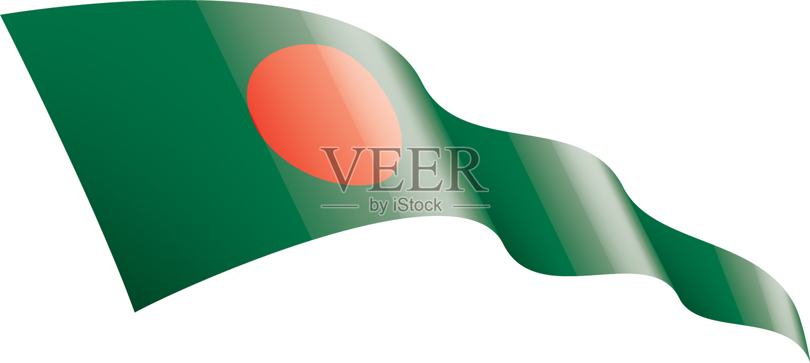 孟加拉国国旗上有白色设计元素图片