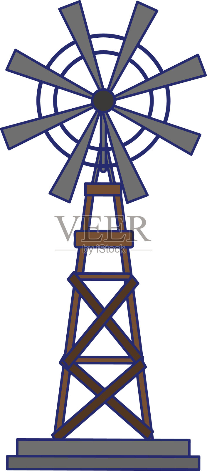 农场风车象征插画图片素材