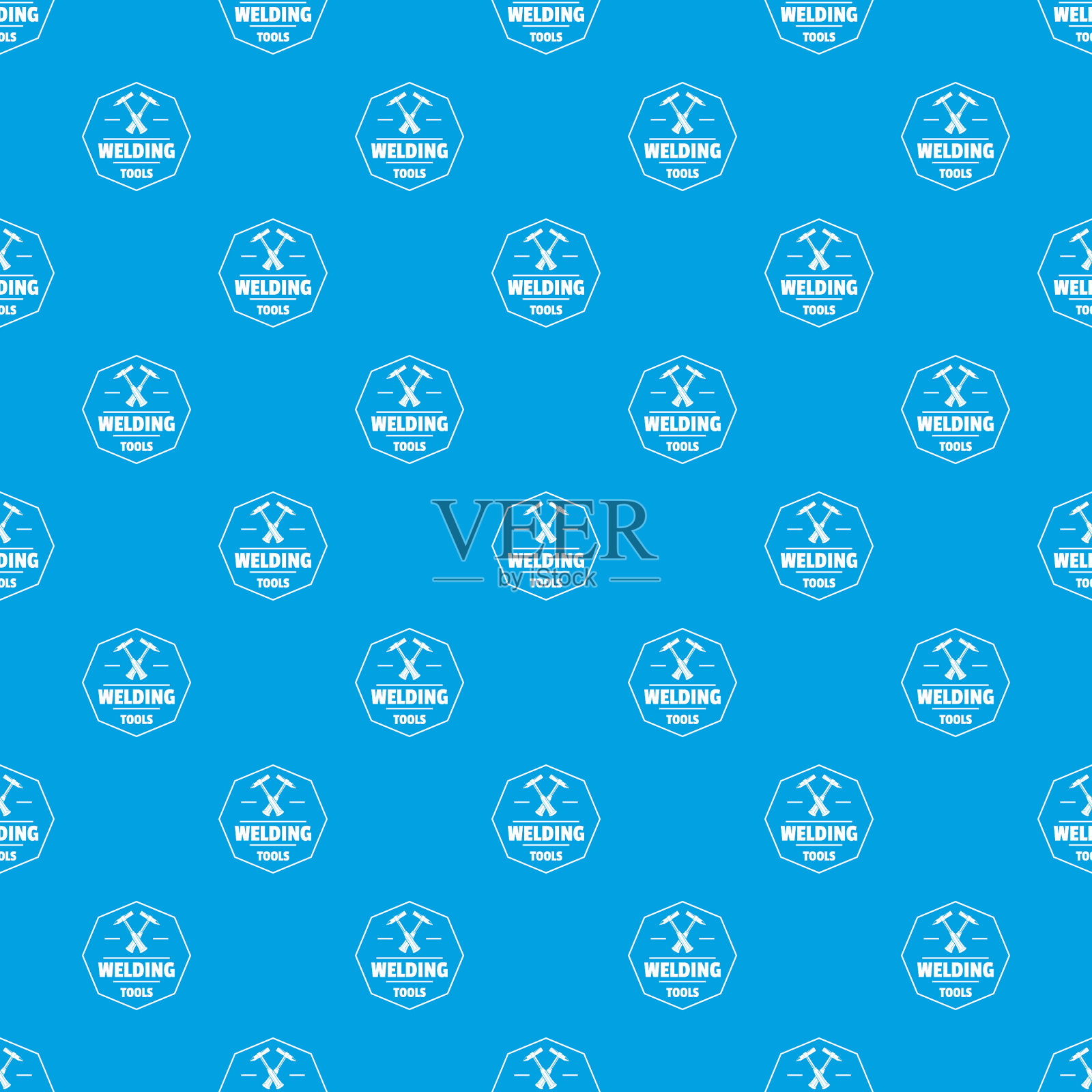 焊接工作模式无缝蓝色插画图片素材