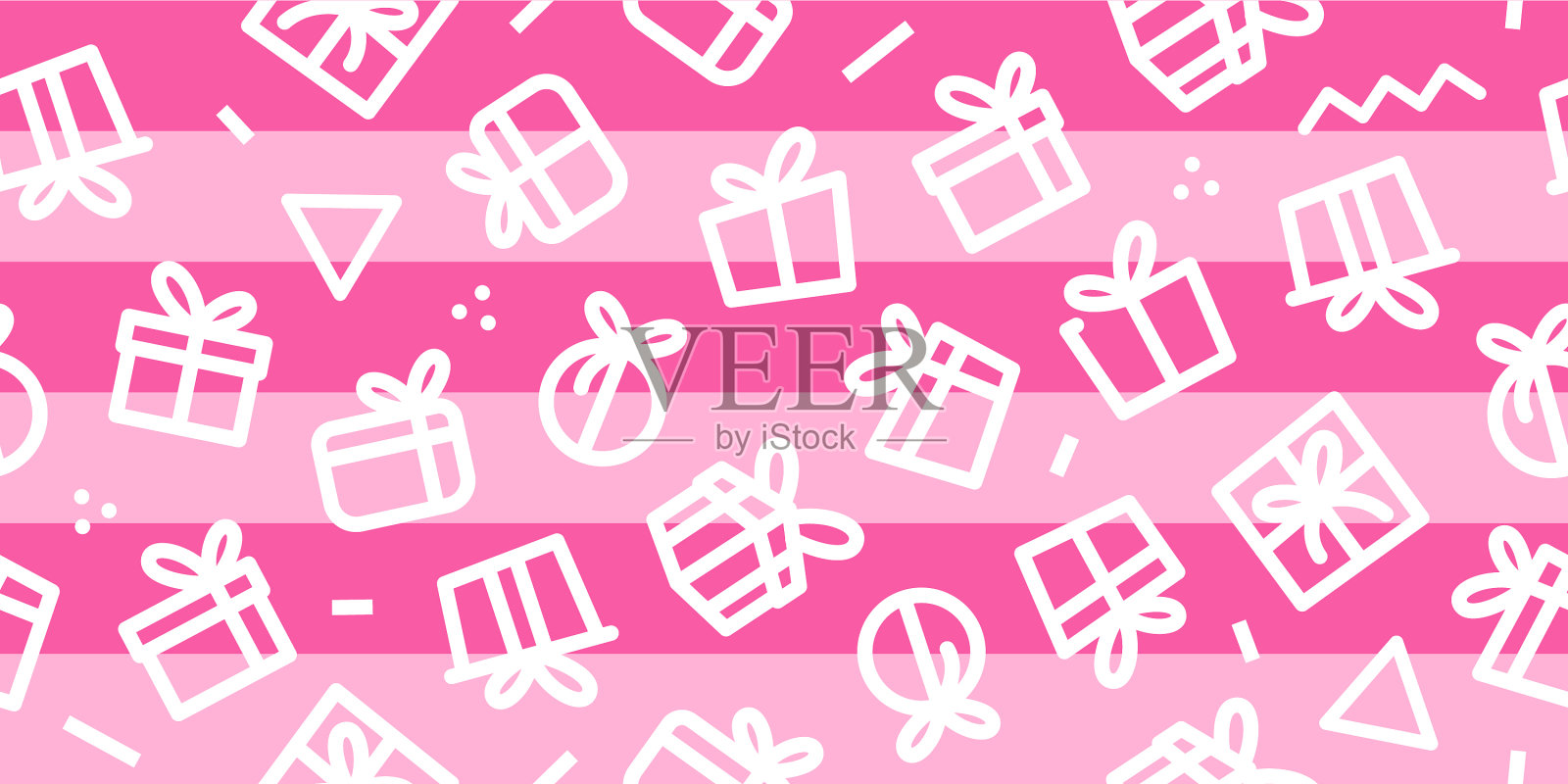 礼品无缝图案粉色条纹背景插画图片素材