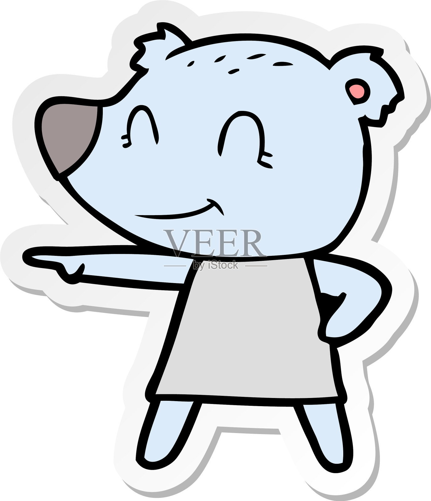 贴纸的一个母熊卡通设计元素图片