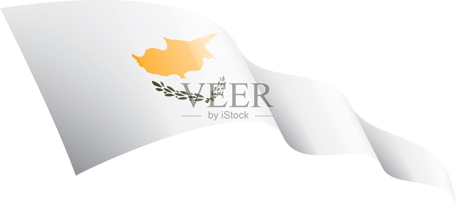 塞浦路斯国旗上有白色设计元素图片