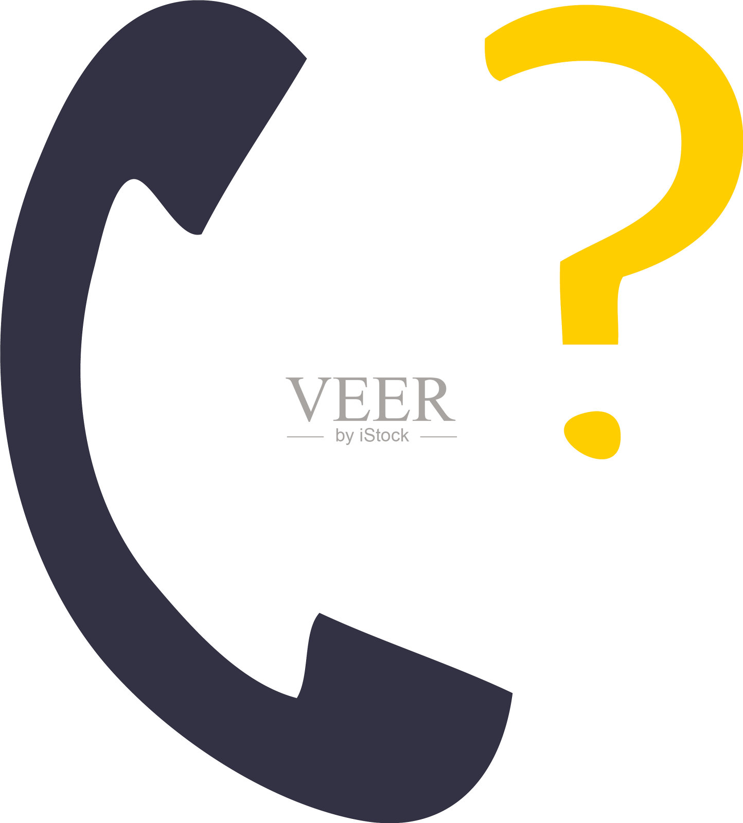 单色复古卡通电话接收机设计元素图片