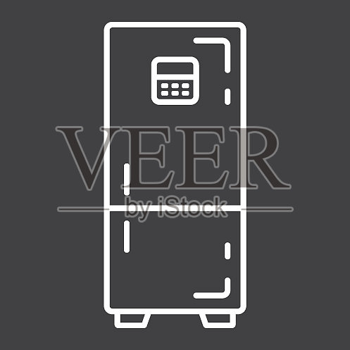 冰箱线图标冰箱和电器插画图片素材