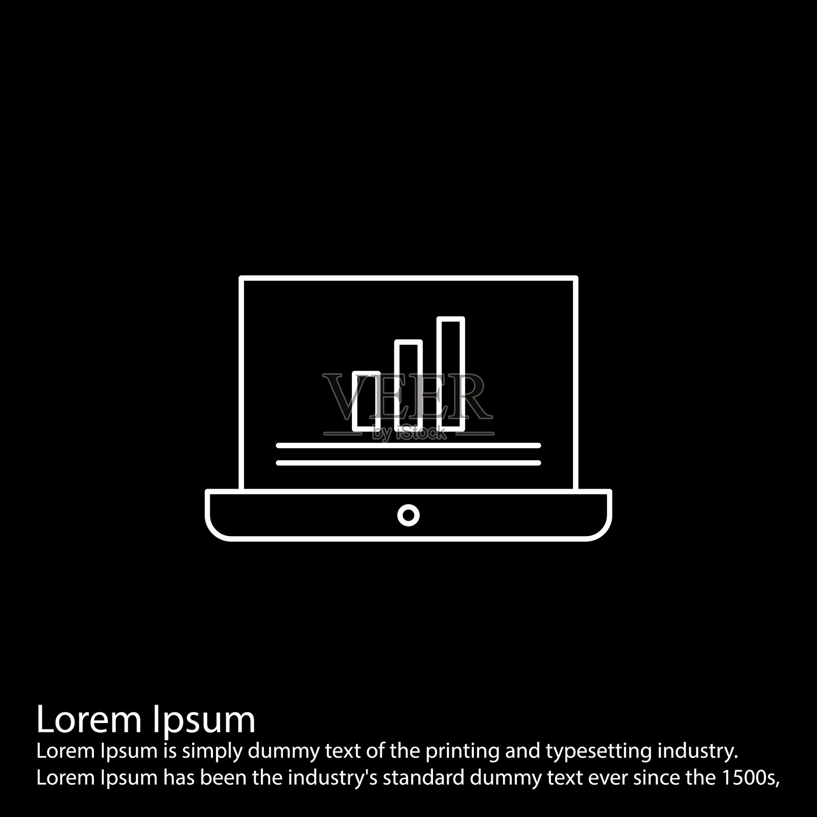 简单的线条图标上的黑色方块背景插画图片素材