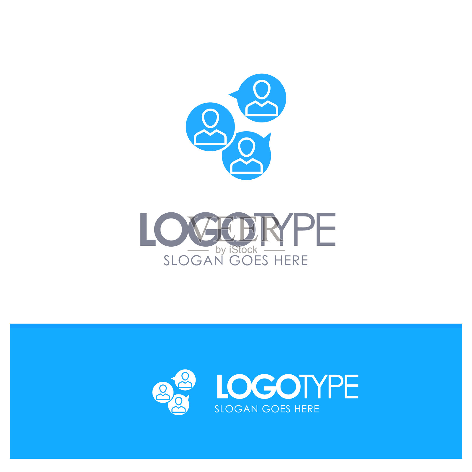 聚焦集团商业聚焦集团现代蓝色插画图片素材