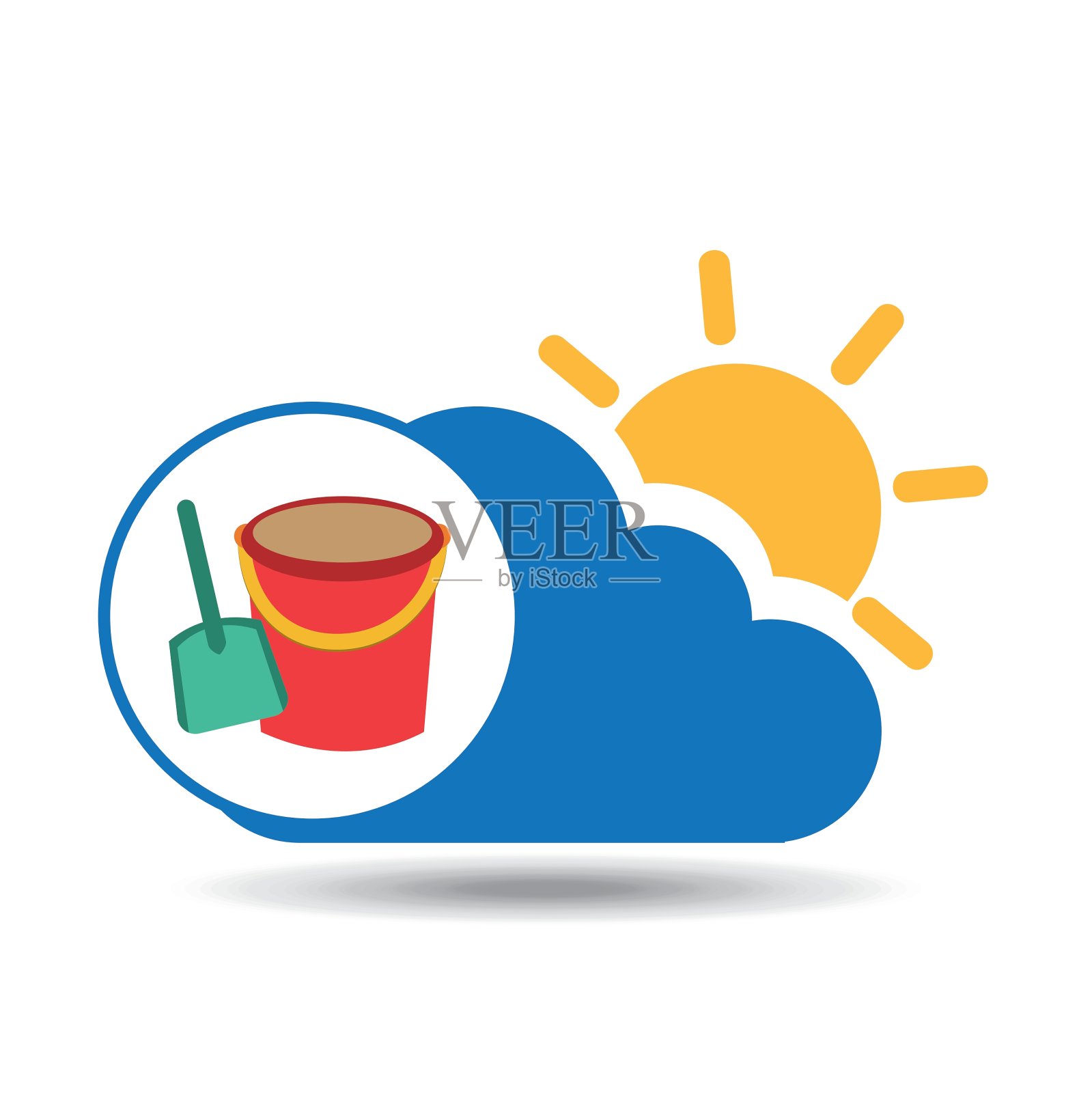 暑假设计铲斗玩具设计元素图片