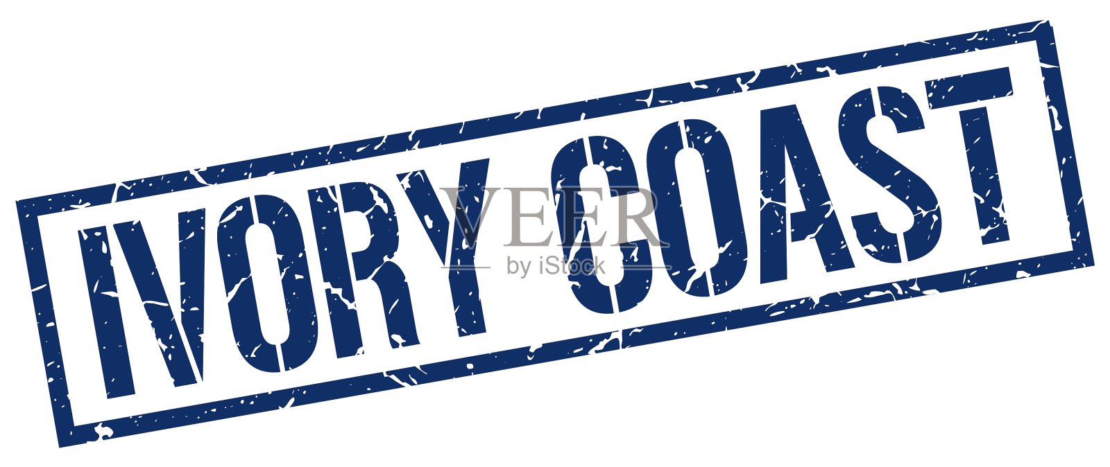 象牙海岸蓝色方形邮票插画图片素材