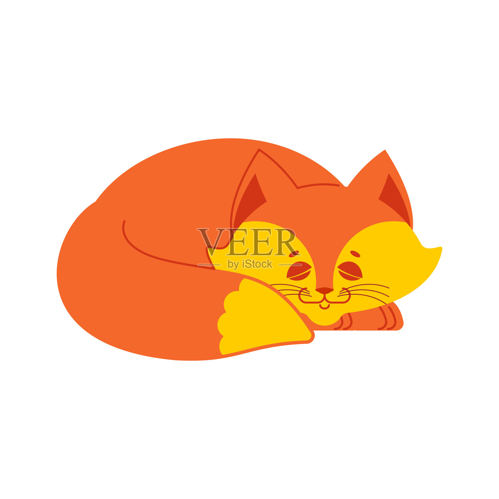 睡狐狸孤立睡野兽白上设计元素图片