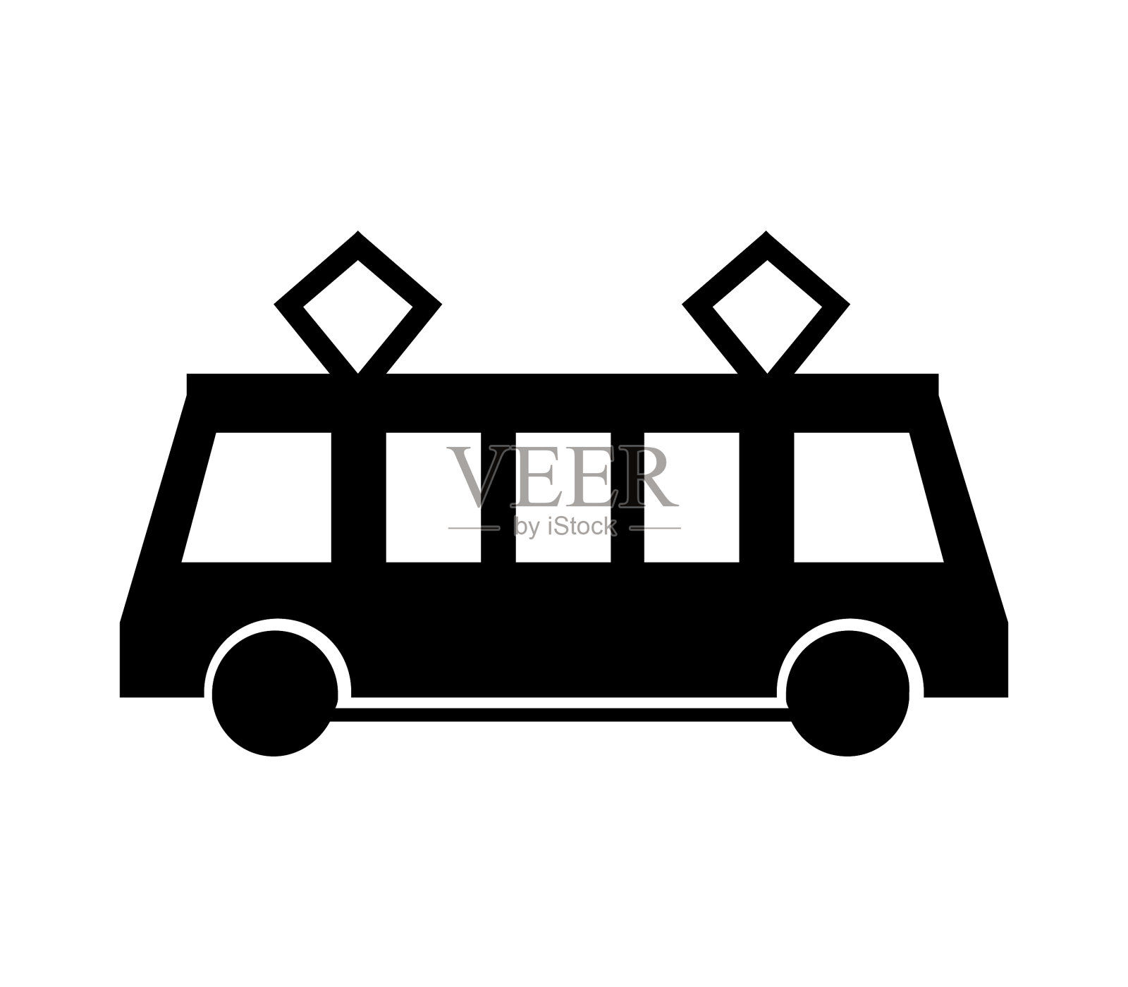 有轨电车图标插画图片素材