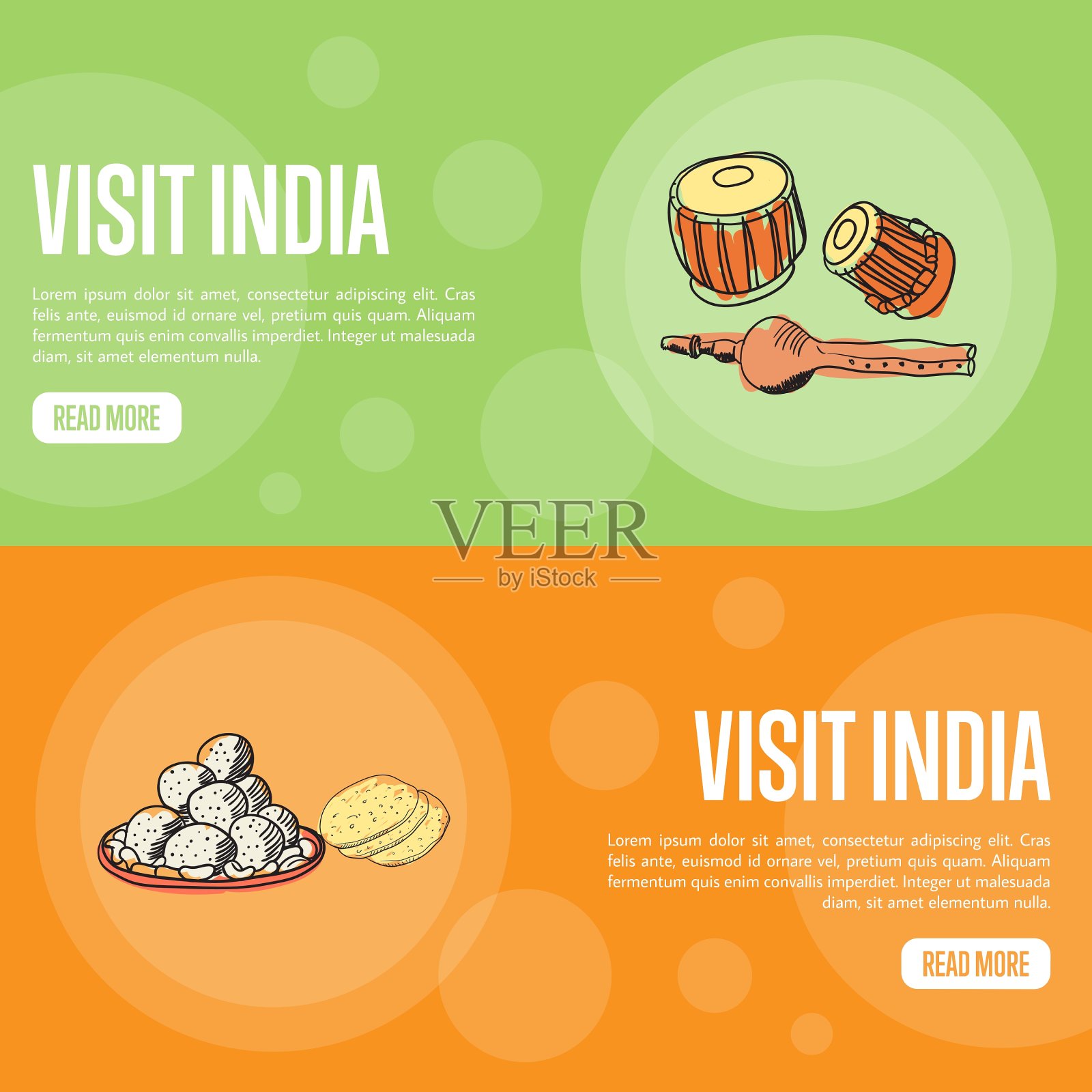 访问印度旅游网站横幅插画图片素材