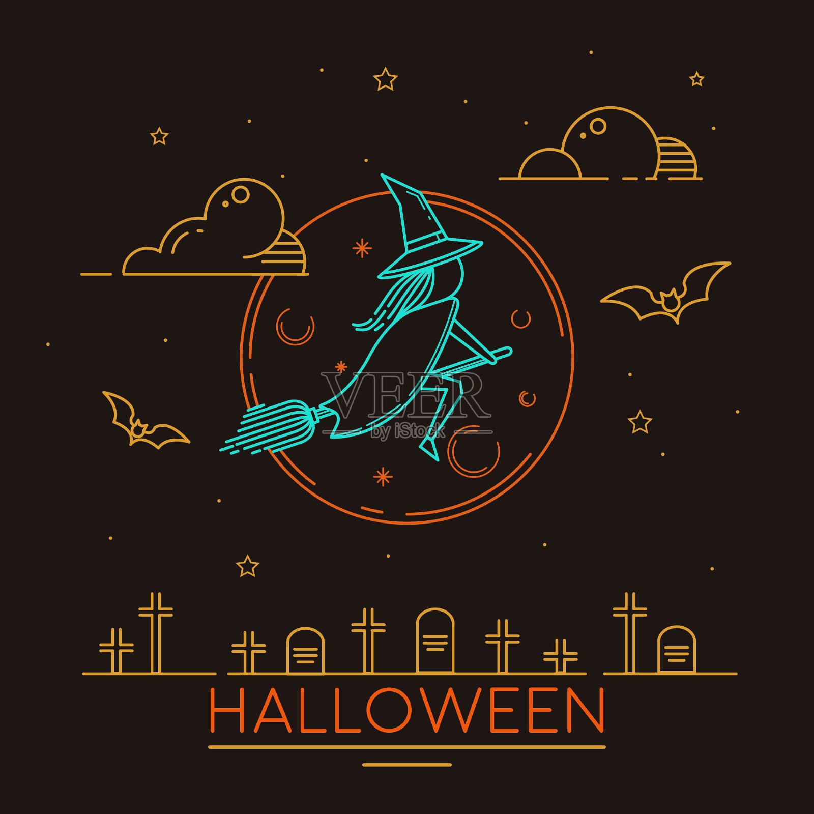 万圣节女巫设计模板素材