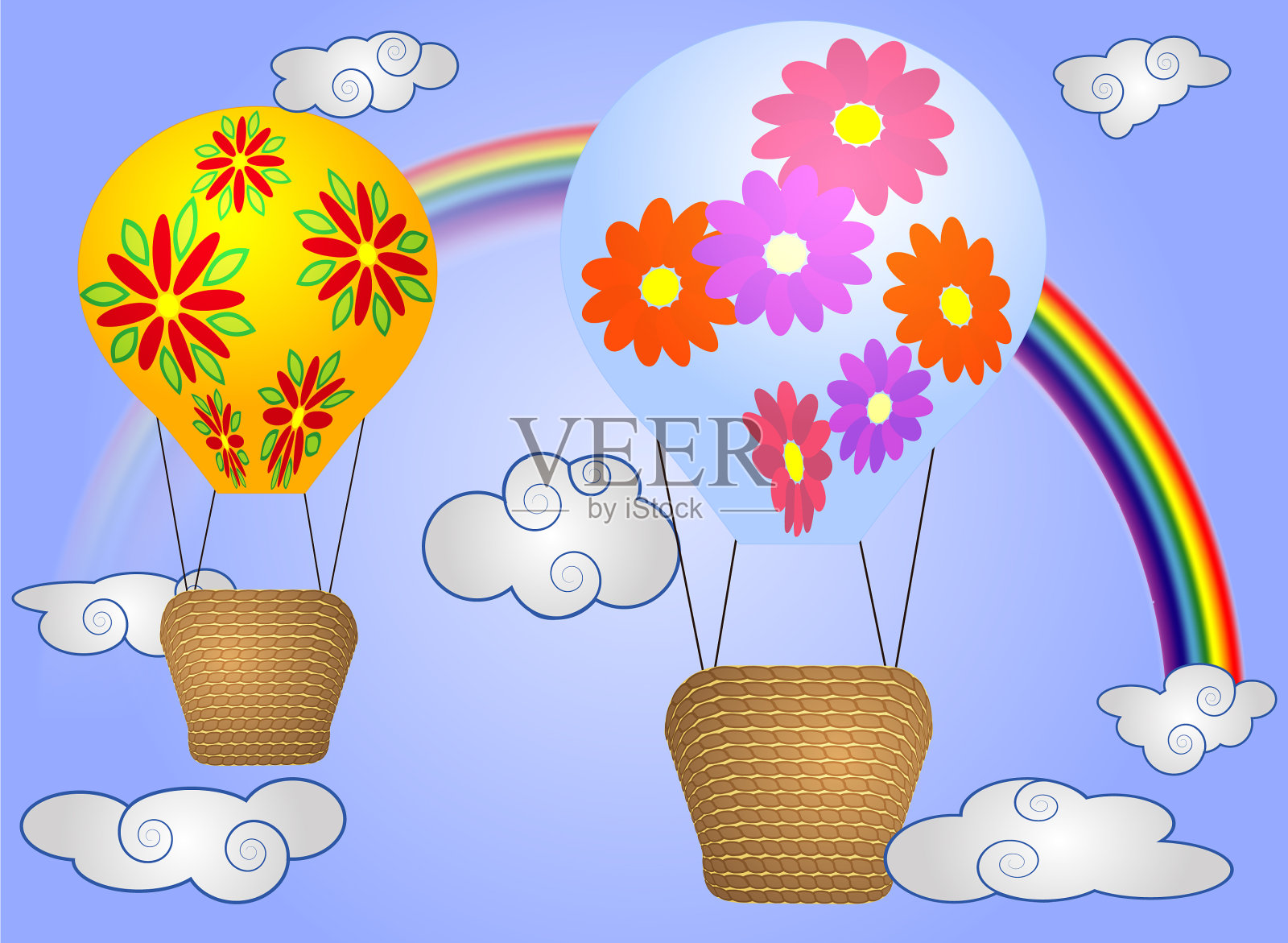 一些生动的卡通大体积气球插画图片素材