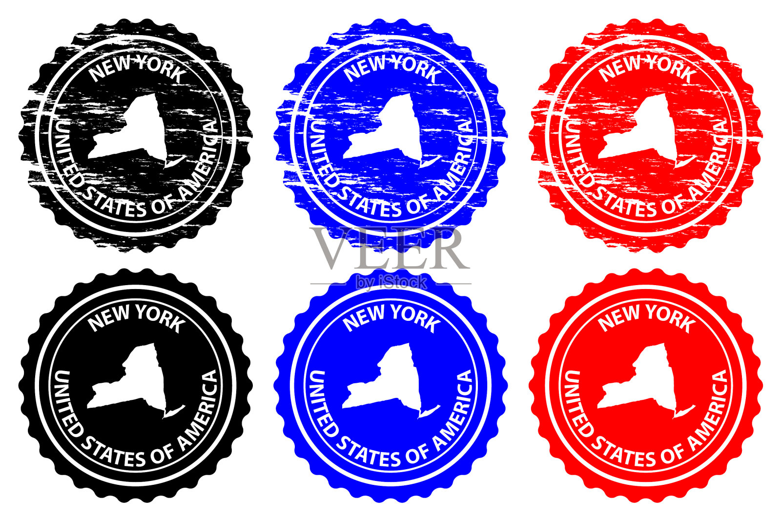 纽约橡皮图章插画图片素材