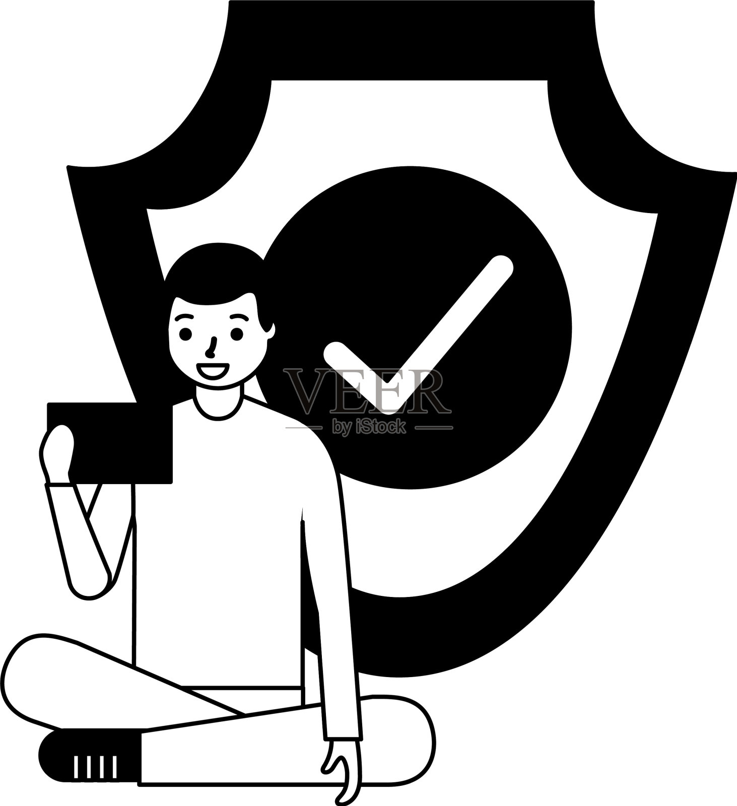 人使用移动屏蔽保护设计元素图片