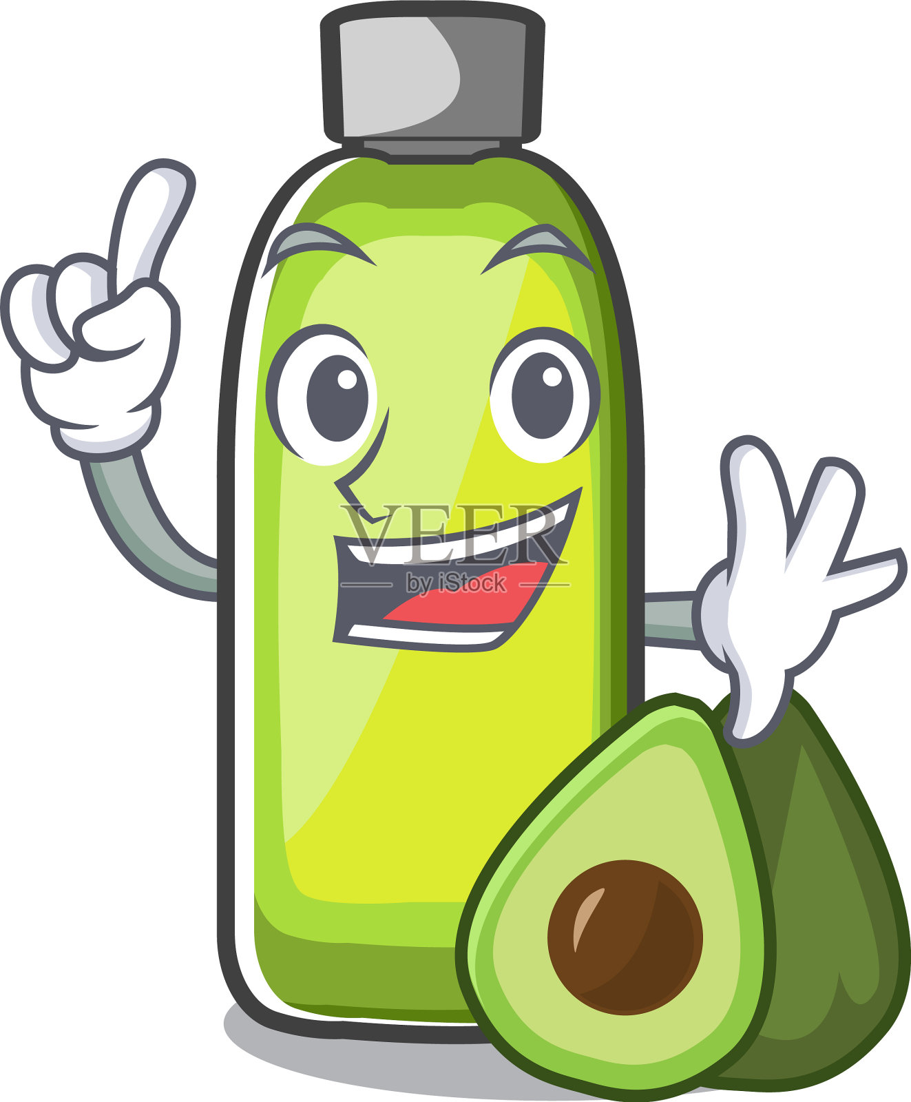 卡通碗里的手指鳄梨油设计元素图片