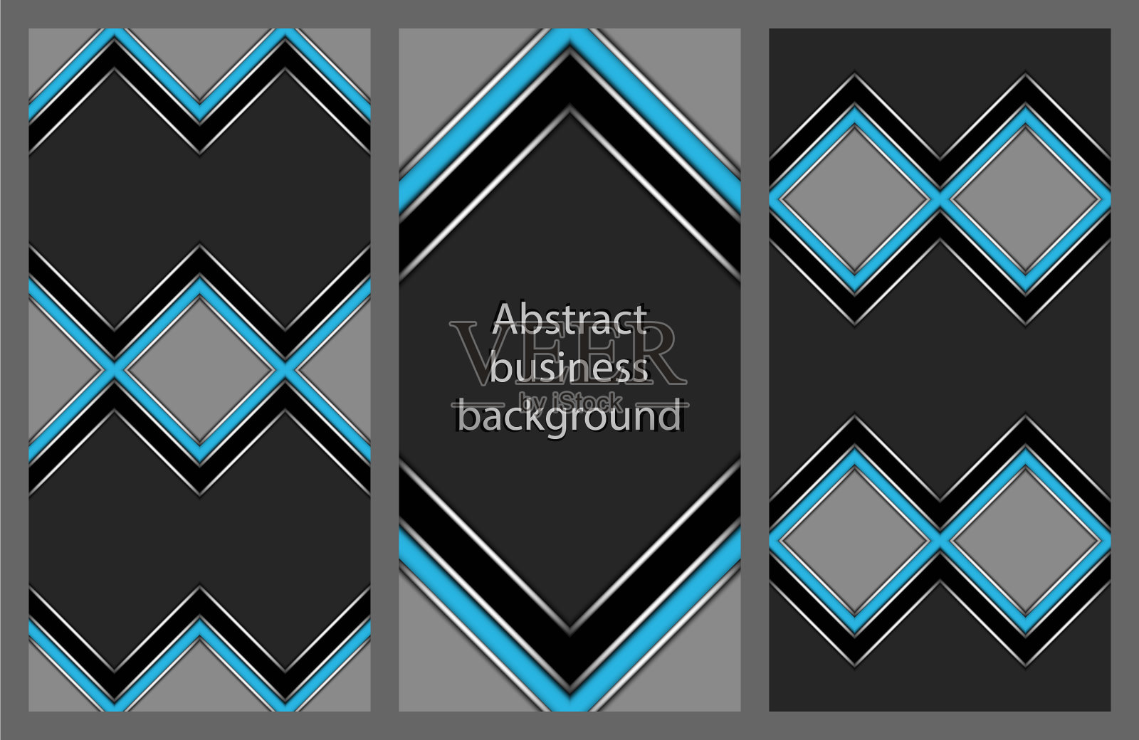 一组带有抽象图案的小叶插画图片素材