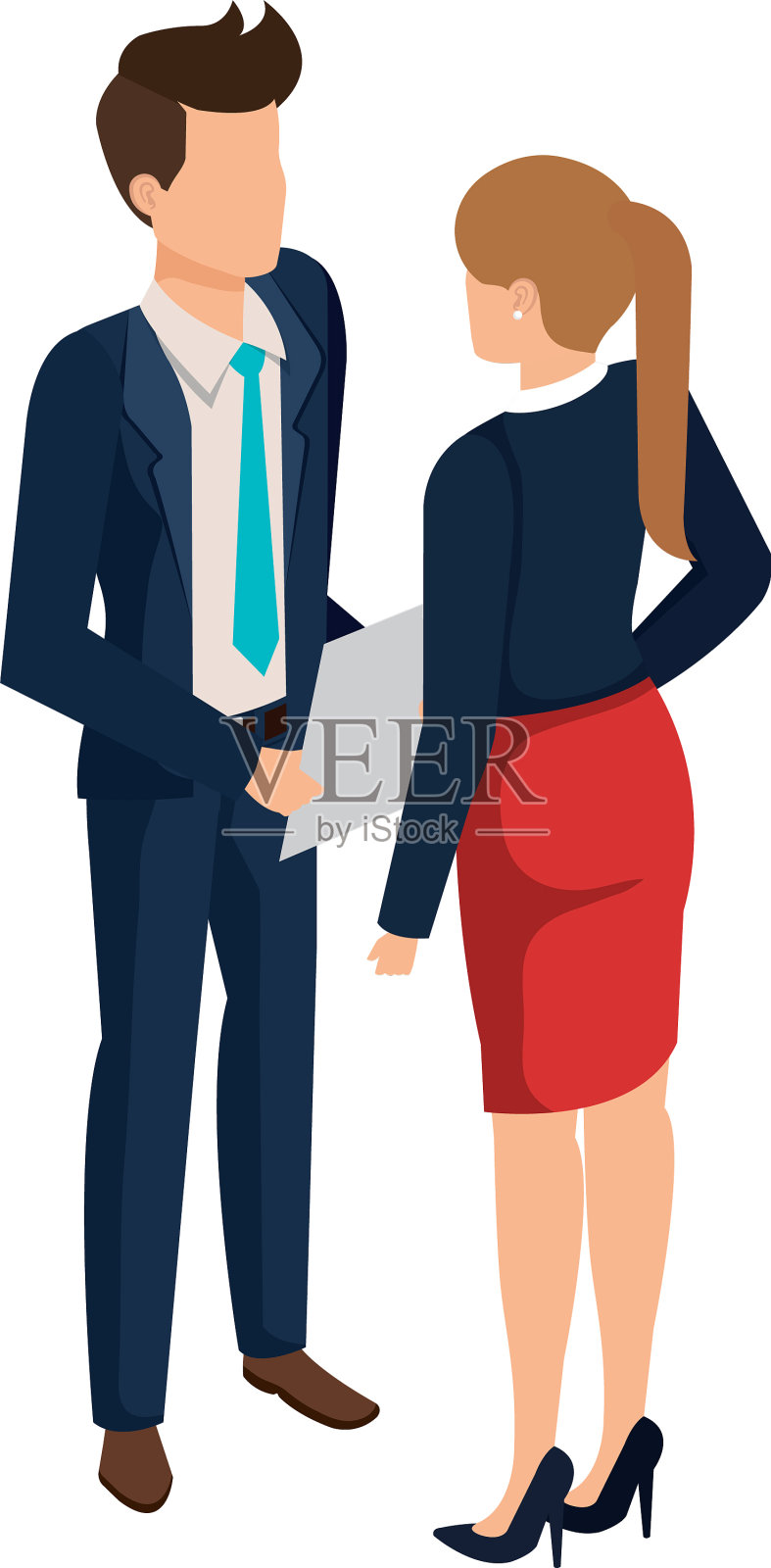 商业夫妻用虚拟人物聊天设计元素图片