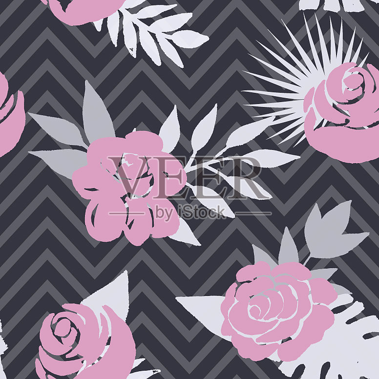 美丽无缝花纹插画图片素材