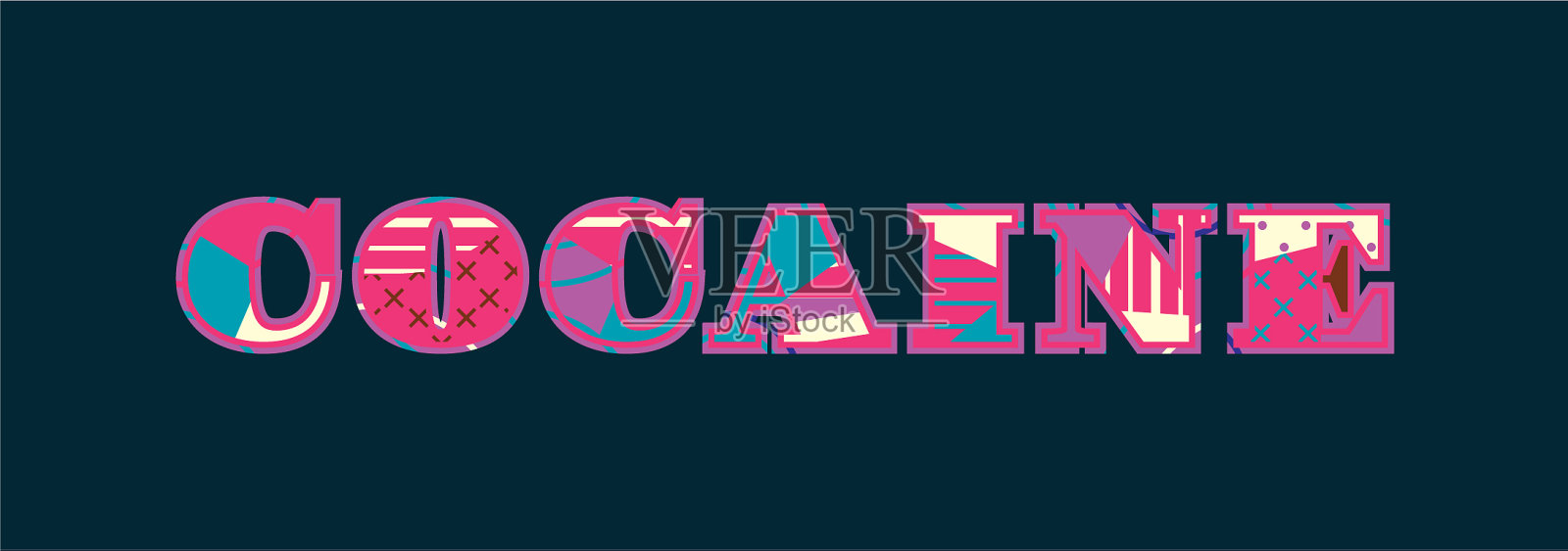 可卡因概念文字艺术插画图片素材