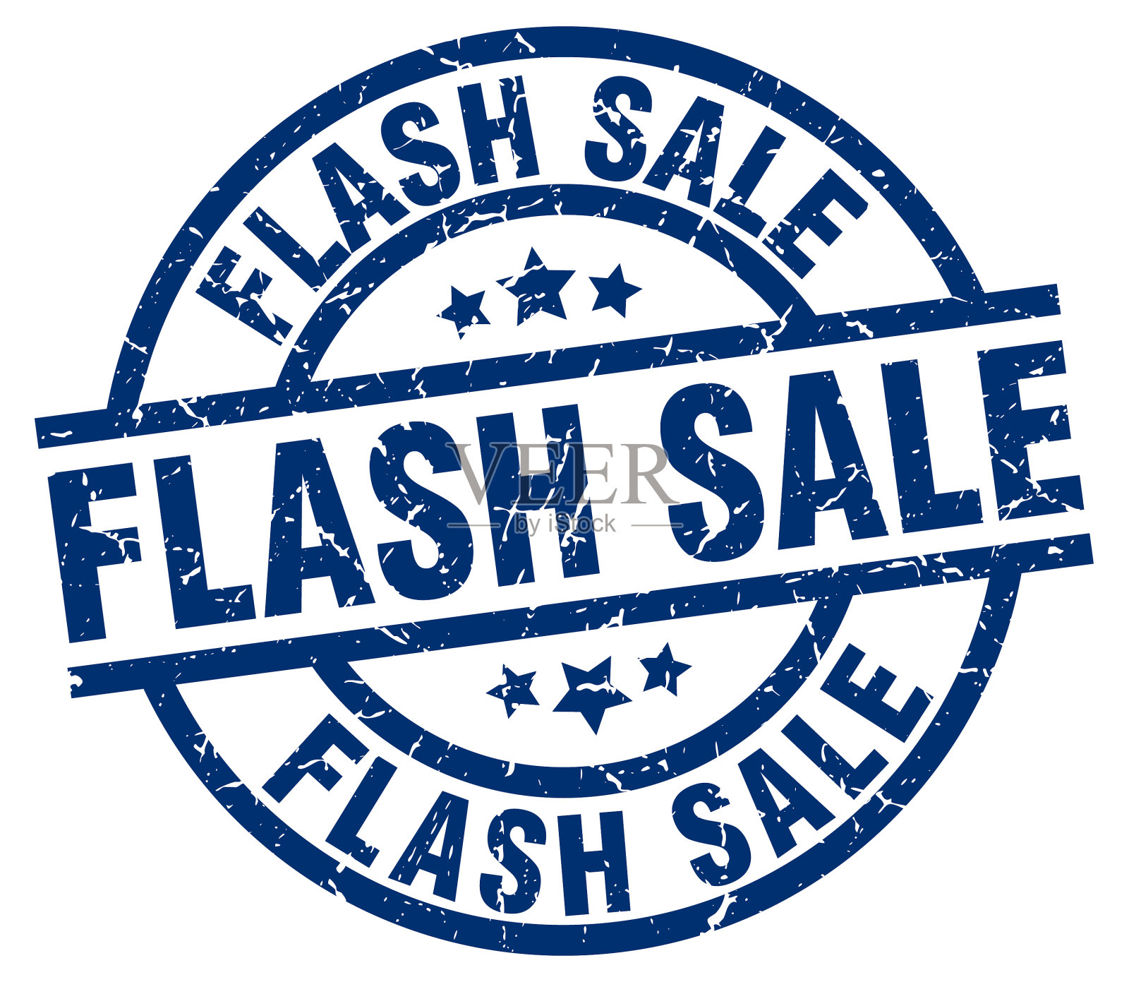 闪购蓝色圆形垃圾邮票设计元素图片