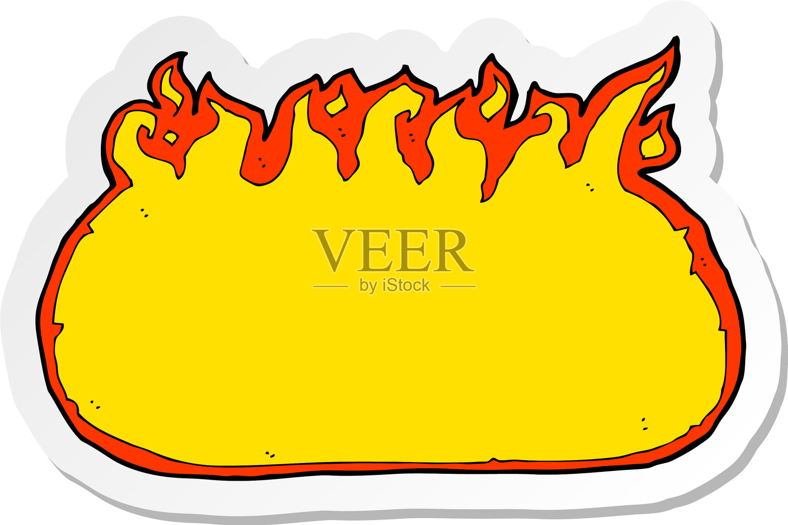 贴纸的卡通消防边界设计元素图片