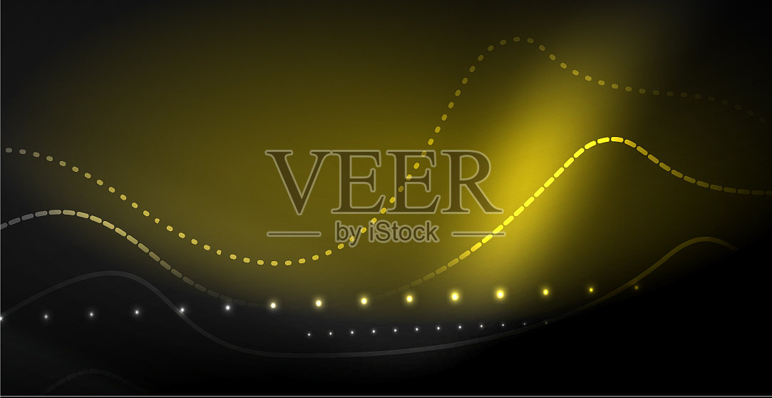 发光抽象波对黑暗闪亮的运动魔术插画图片素材