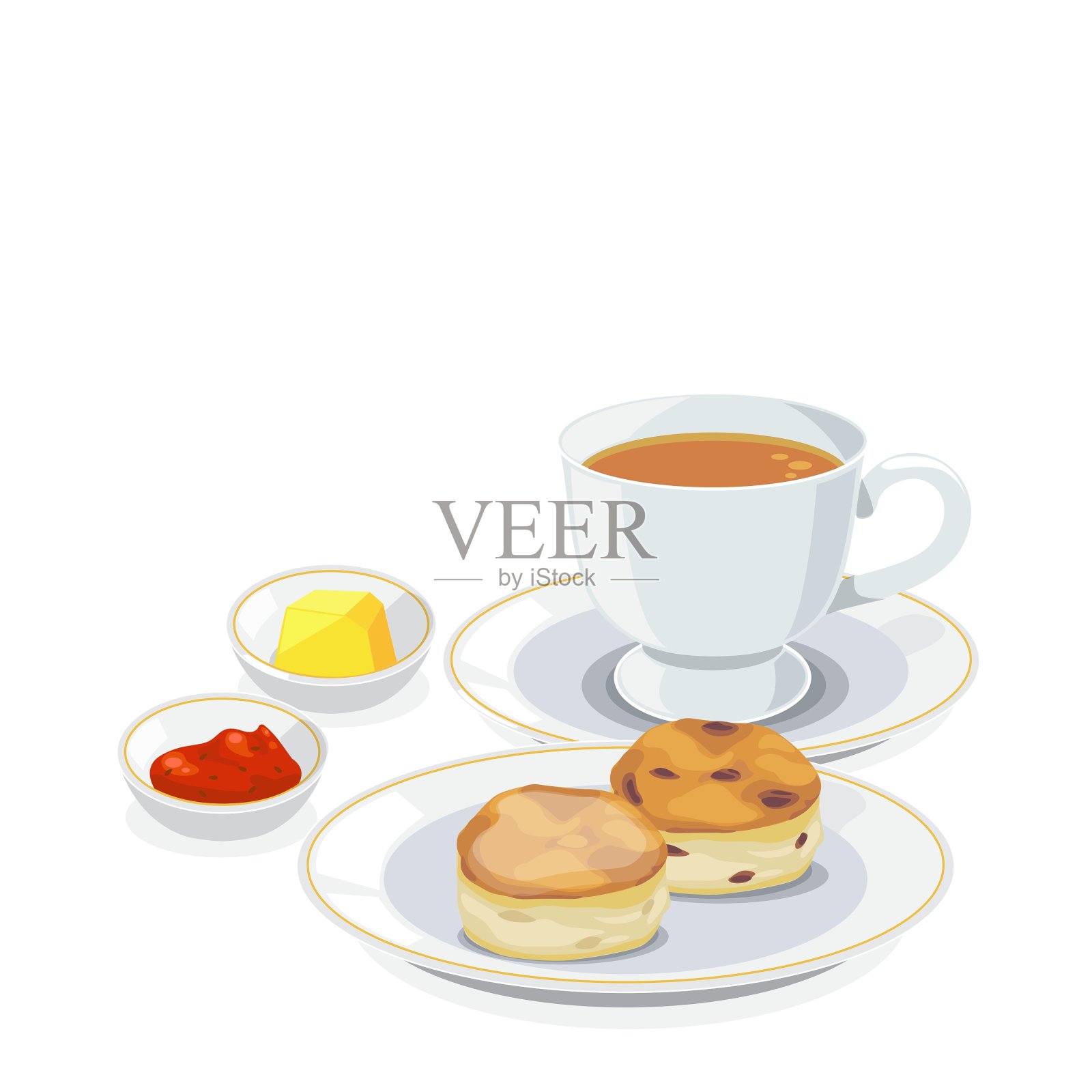 茶歇时间设计元素图片