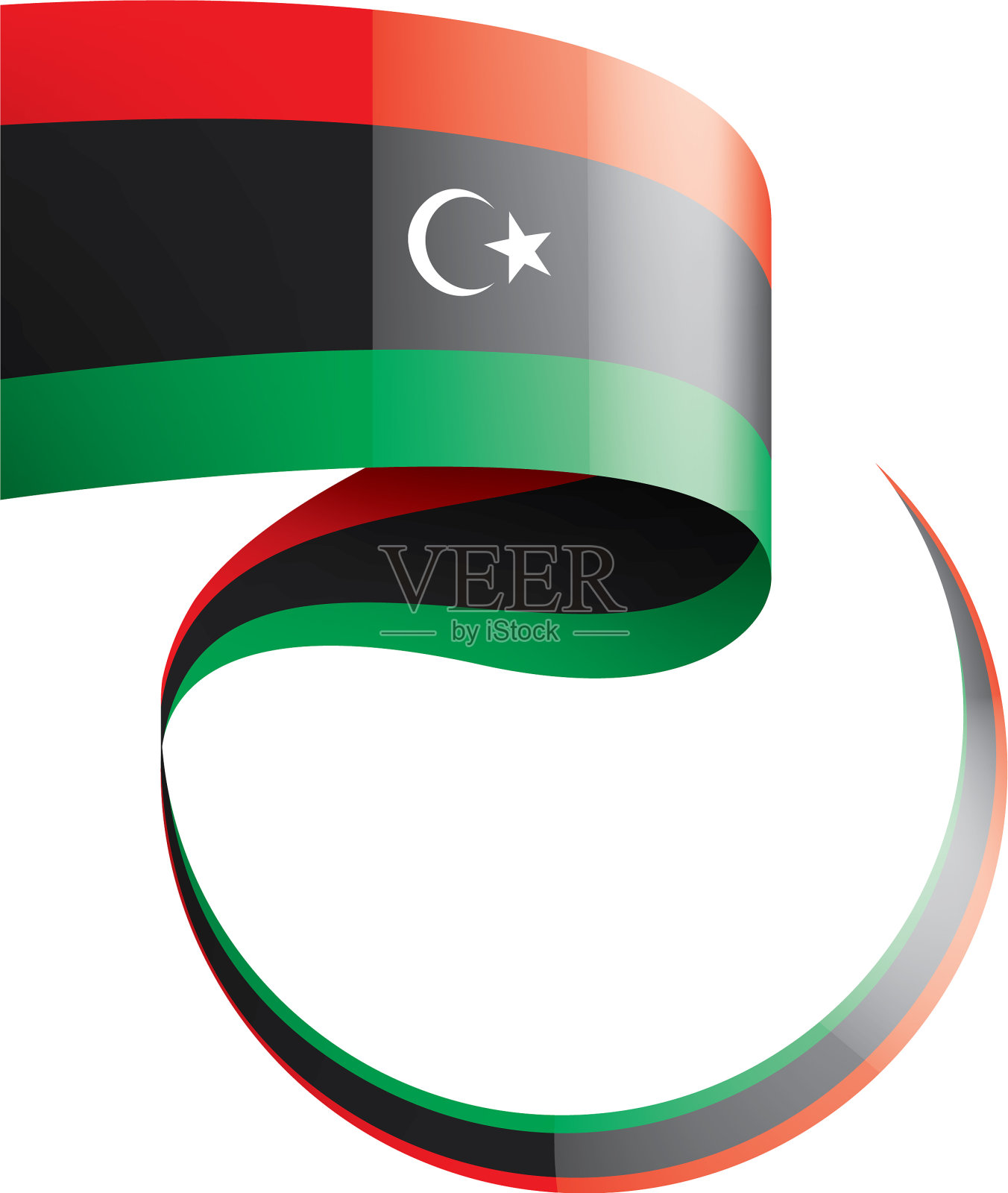 利比亚国旗上有白色设计元素图片