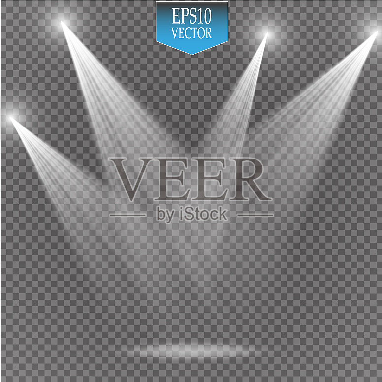 圣诞树上的白光熠熠生辉插画图片素材